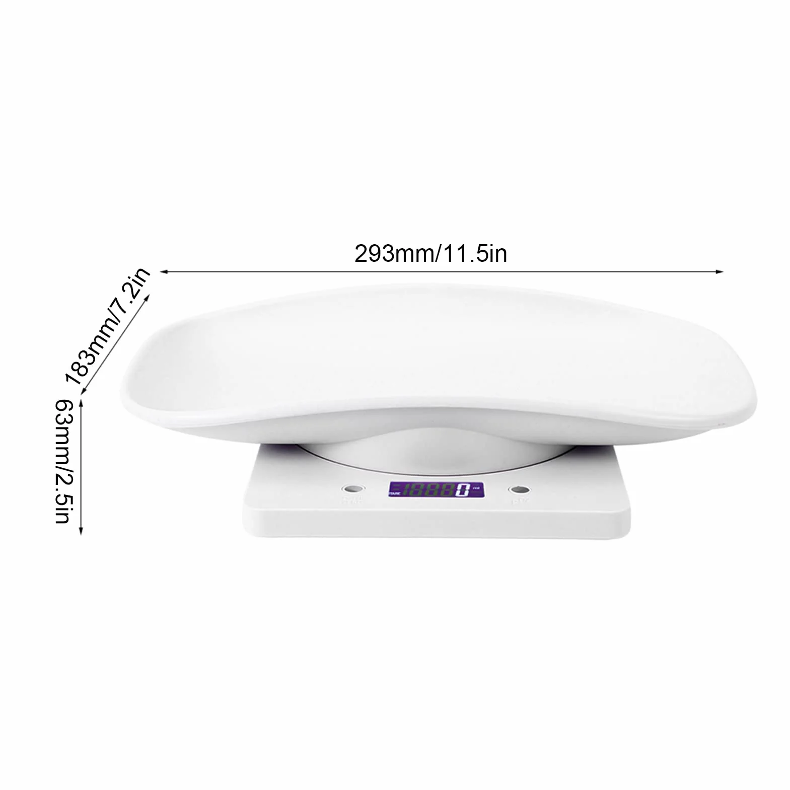 Balance Numérique pour Animaux de Compagnie 10 kg/1 g, Pesée de Précision pour Chats Chiens Bébé