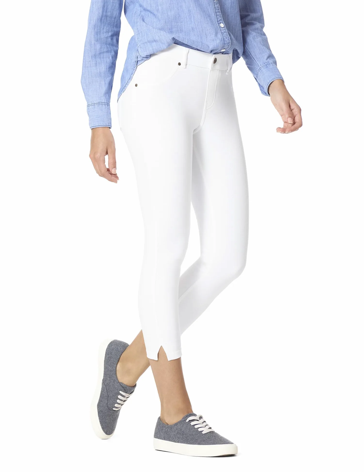HUE Ankle Slit Essential Denim Capri Bonneterie Femme