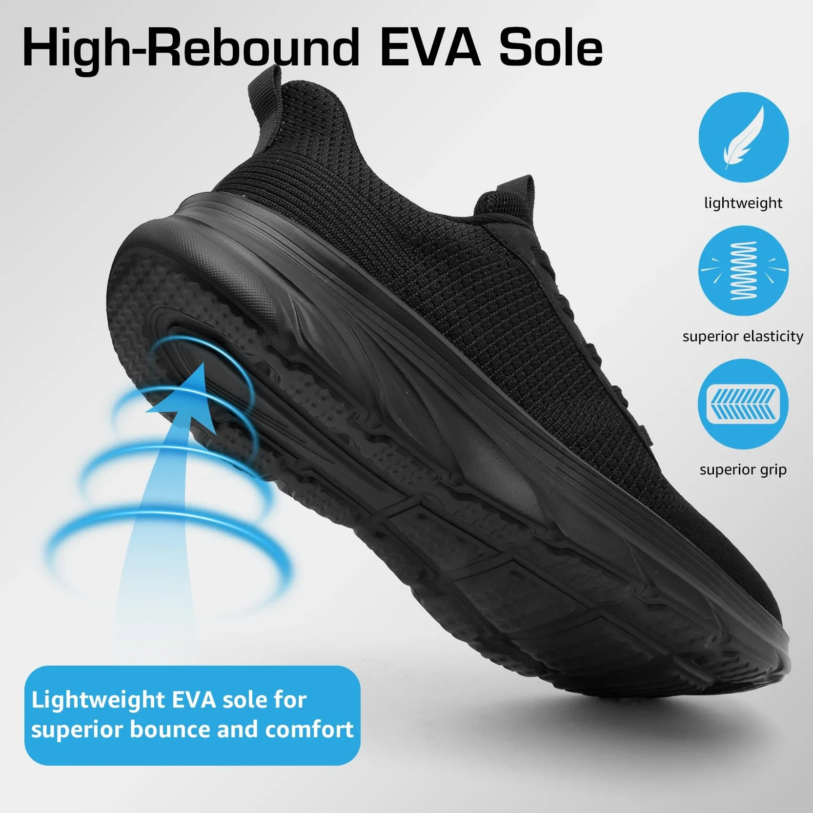 DimaiGlobal Slip on Baskets Homme Chaussures de Sport sans Lacets de Course Légères et Respirantes