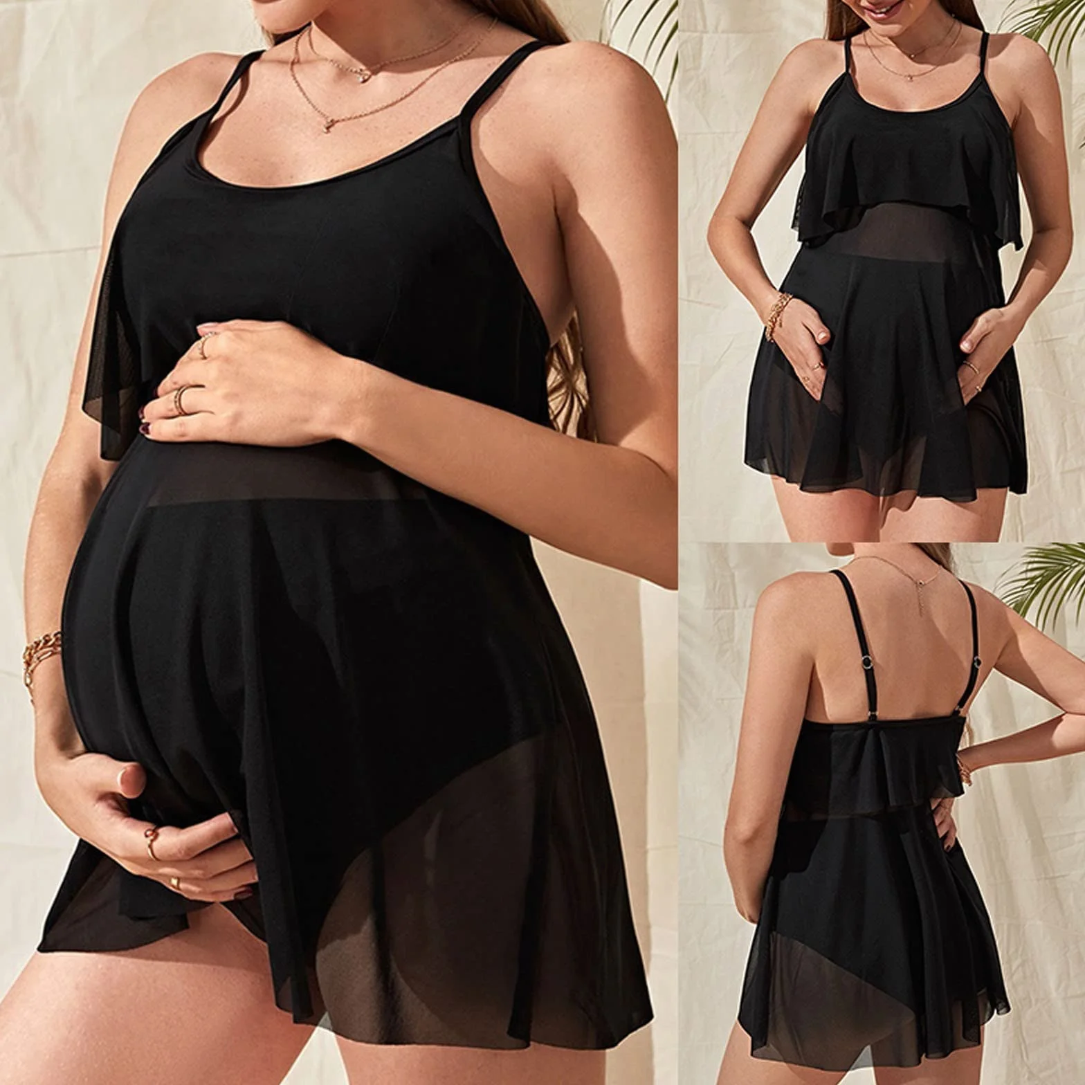 Maillots de bain maternité femme enceinte bikini grossesse plage source thermique ventre plat