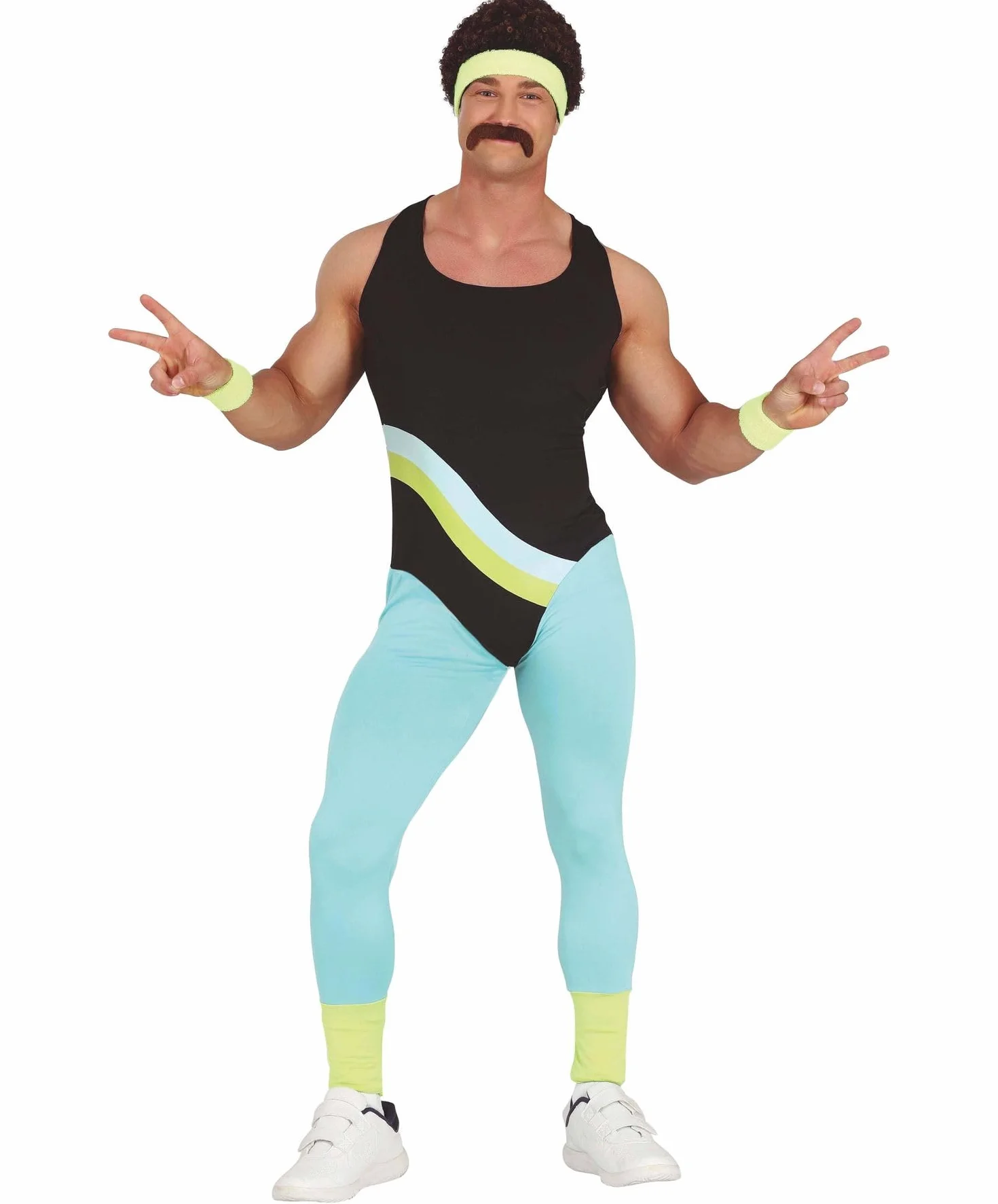 MIMIKRY Combinaison de gymnastique néon années 80 homme Costume aérobic sport