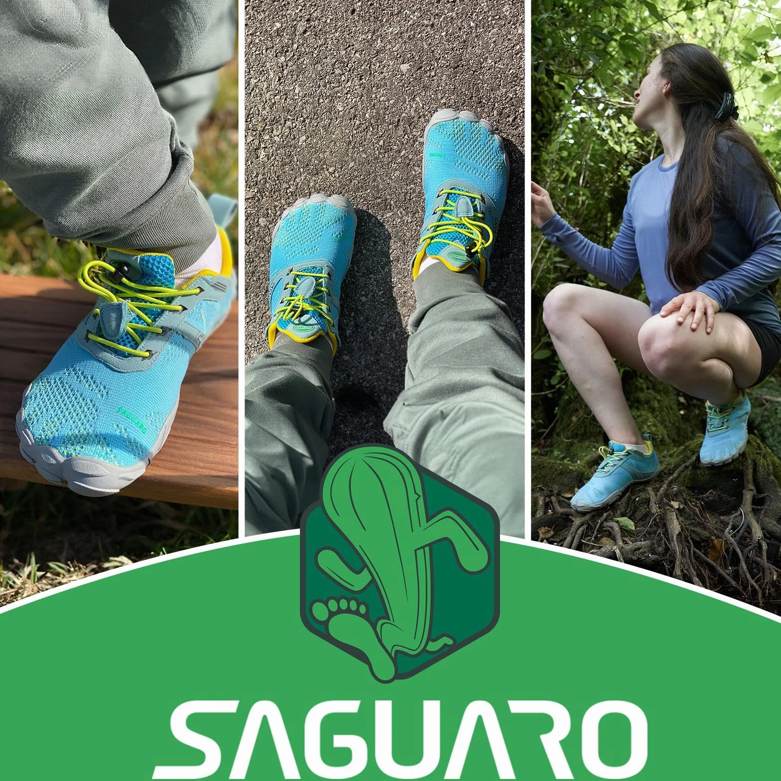 SAGUARO Chaussures de Trail Running Antidérapant Légères Minimalistes
