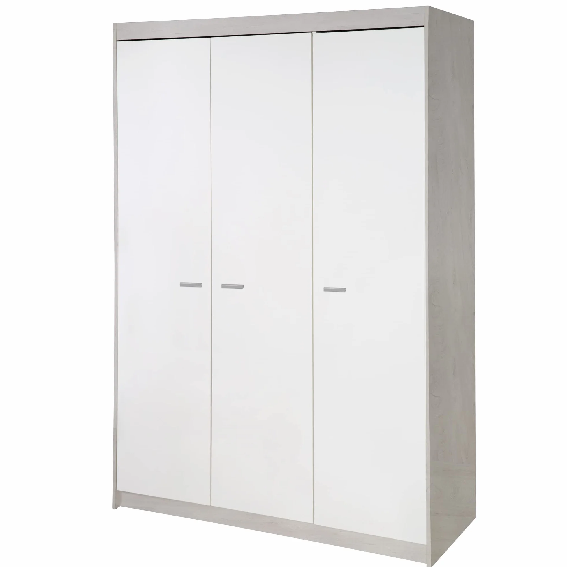 Armoire Julia 3 Portes à Portes battantes Chêne Blanchi Blanc
