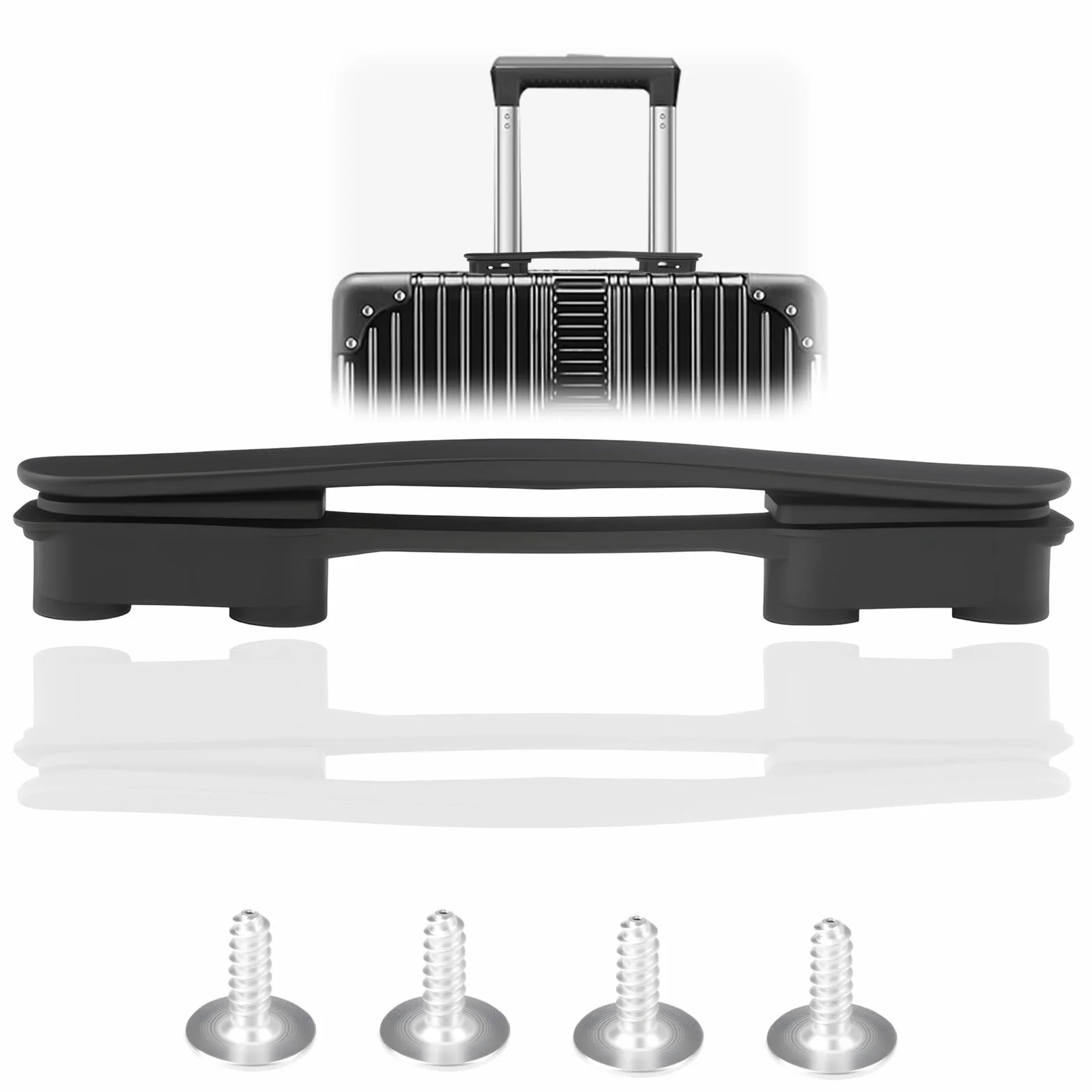 Poignée de Valise Télescopique Robuste Noire, Pièce de Remplacement pour Bagages de Voyage