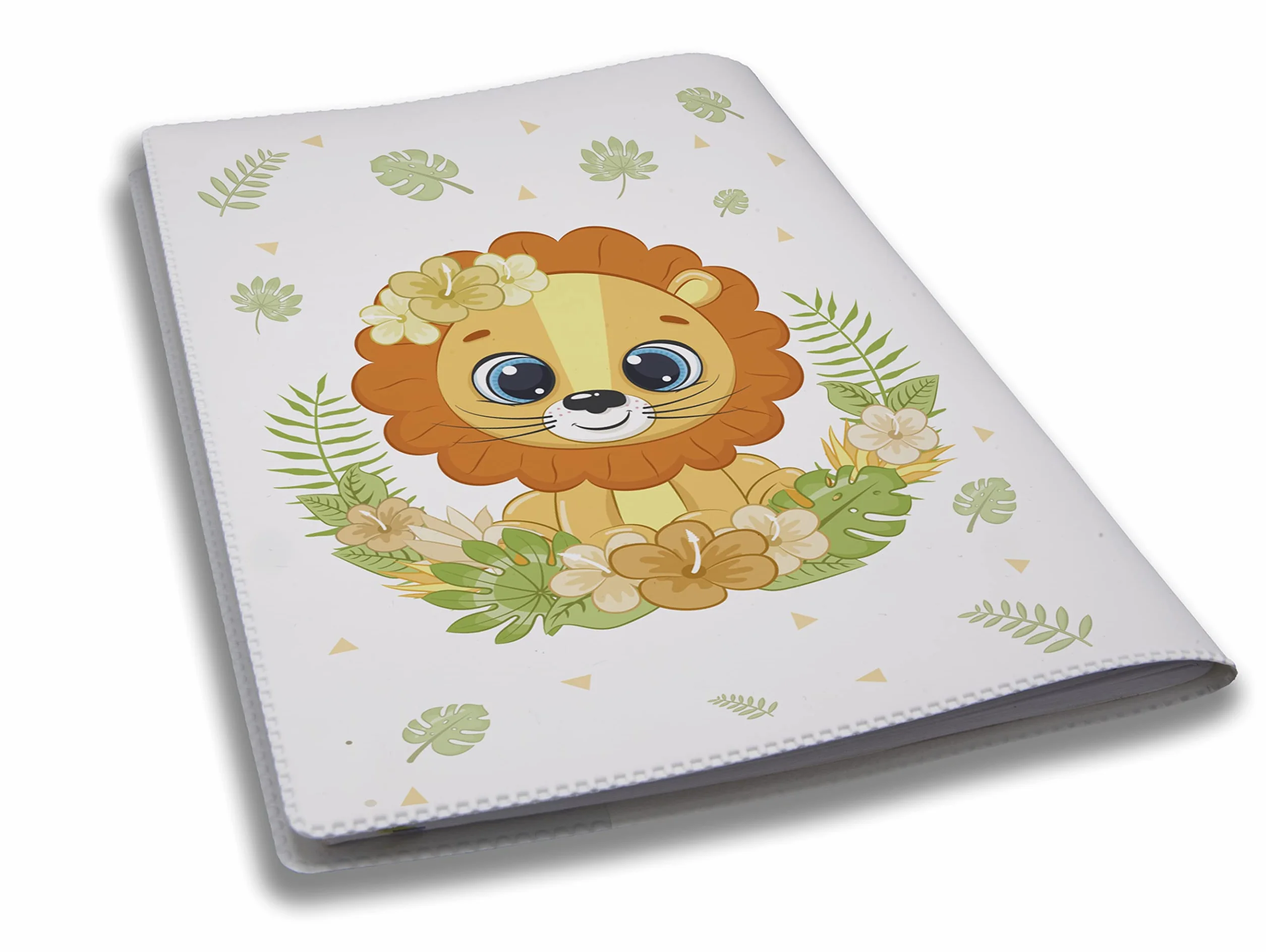 Protège carnet de santé personnalisé Lion Jungle, cadeau naissance original bébé