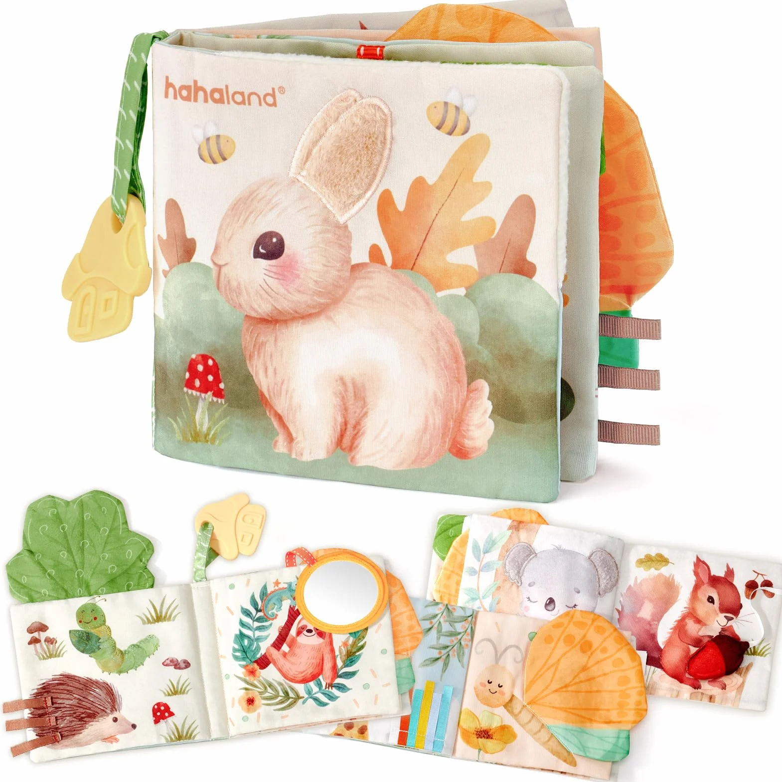 Livres Sensoriels en Tissu Doux pour Bébé 0-6 Mois, Jouet d'Éveil Cadeau Naissance