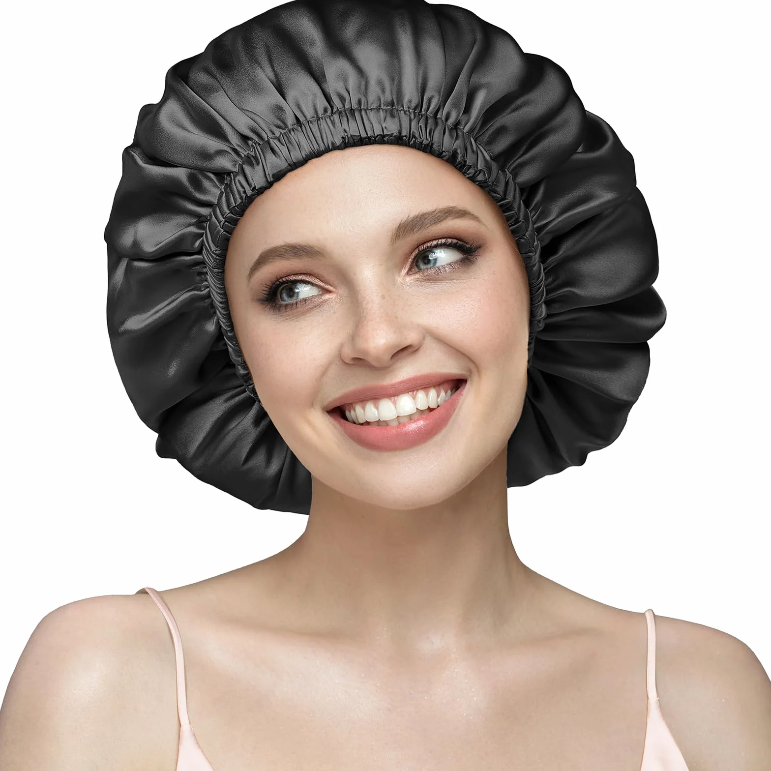 Umisleep Bonnet de Nuit en Soie 22 Momme - 100% Soie de mûrier pour Cheveux bouclés