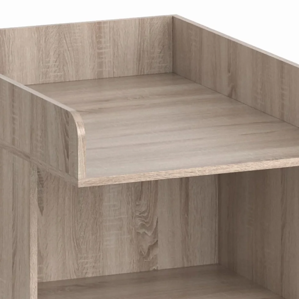 Vicco Commode à Langer Leo Sonoma 60x103cm avec étagère ouverte et plan à langer amovible
