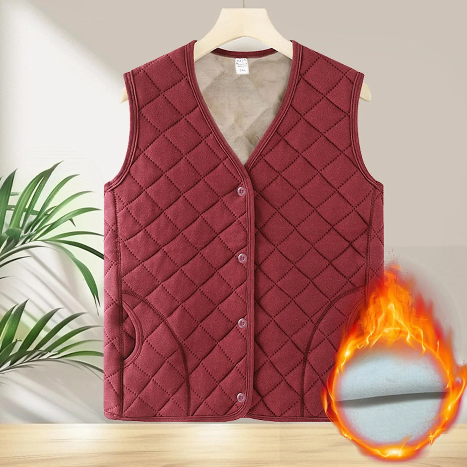 Veste Doudoune Fine Femme Chic Chaud Ample Manteau Matelassé Léger sans Manches Gilet Court Thermique Blouson Casual Compressible Mode d'extérieur avec Poches