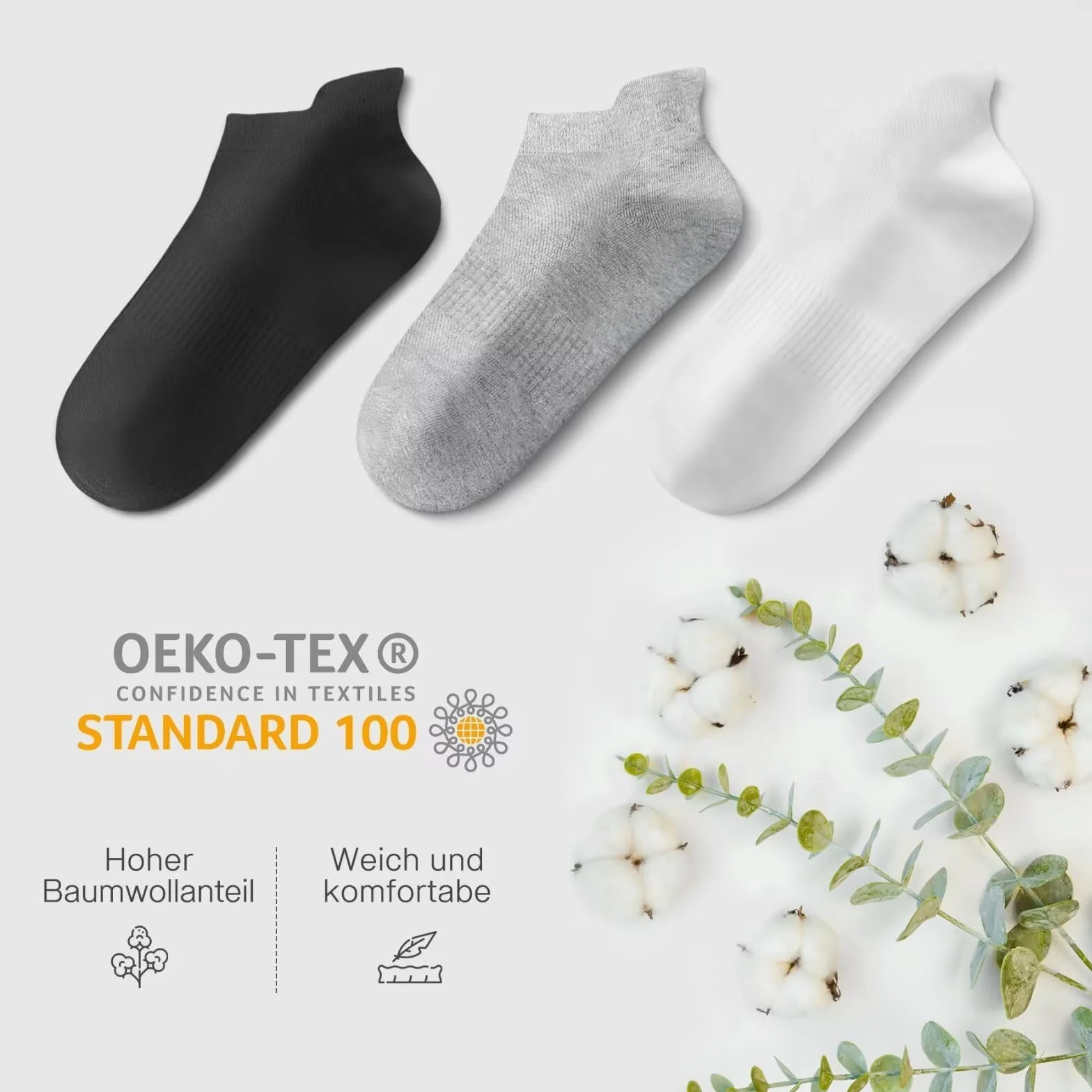 Chaussettes Basses Homme Femme Coton Courtes Sport Respirant Antiderapante Socquettes 10 Paires