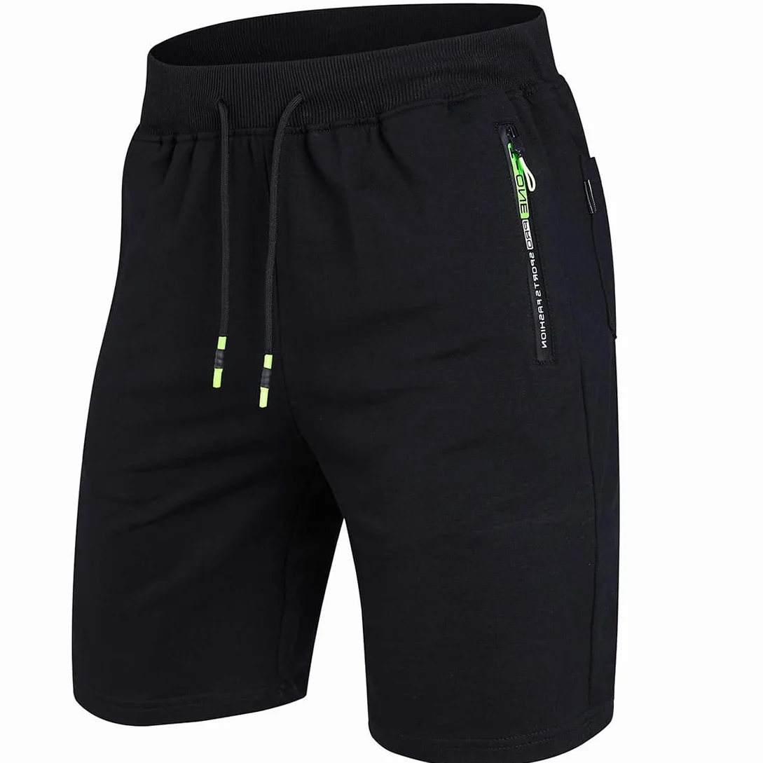 ZOXOZ Short Homme Coton Sport Poche Zippée