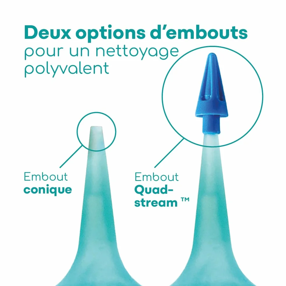Medi Grade Seringue Plastique 75 ml pour Nettoyage Oreille avec Bout à Quadruple Jet