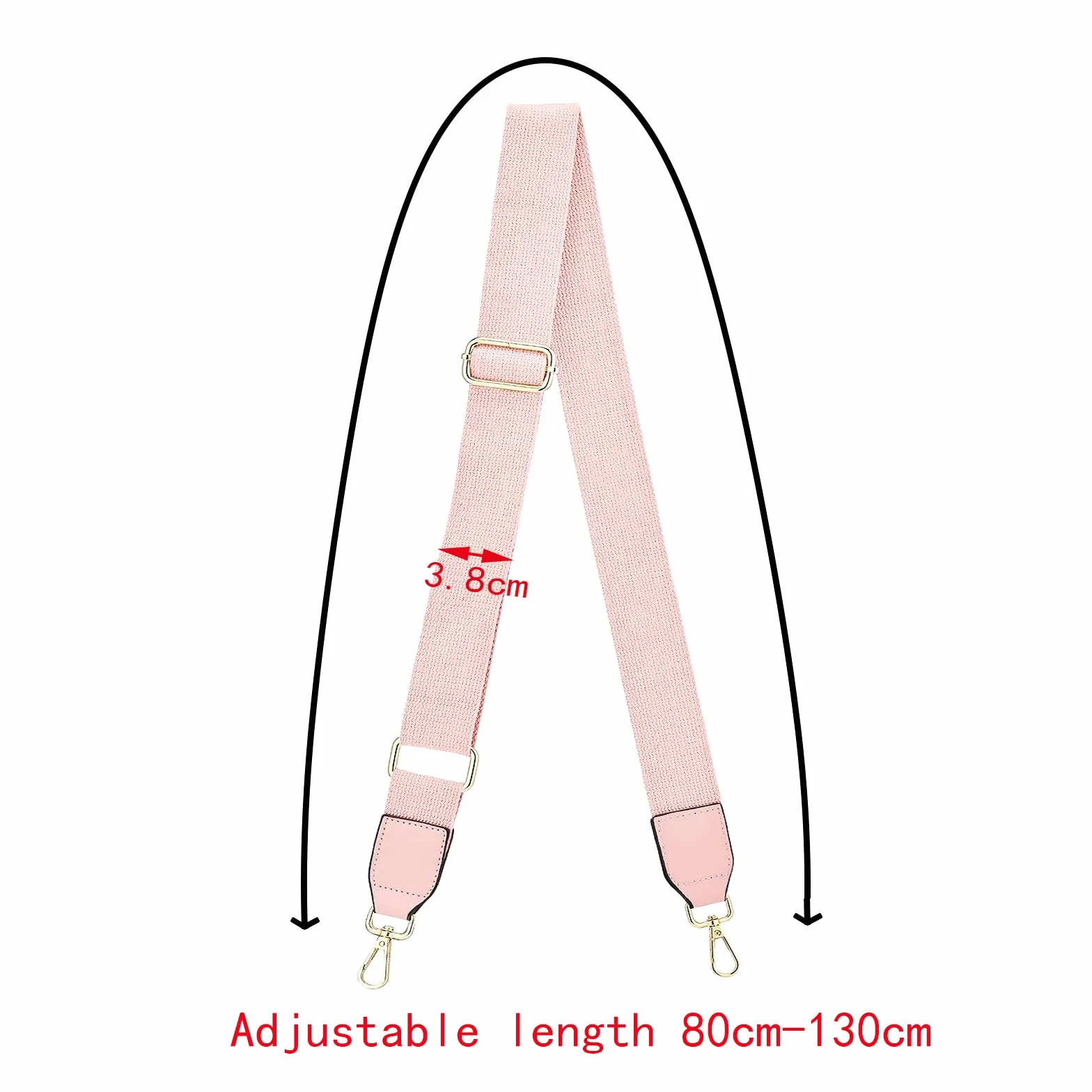 Bandoulière de Sac à Main Réglable Tissu 80-130cm, Sangle de Remplacement Large