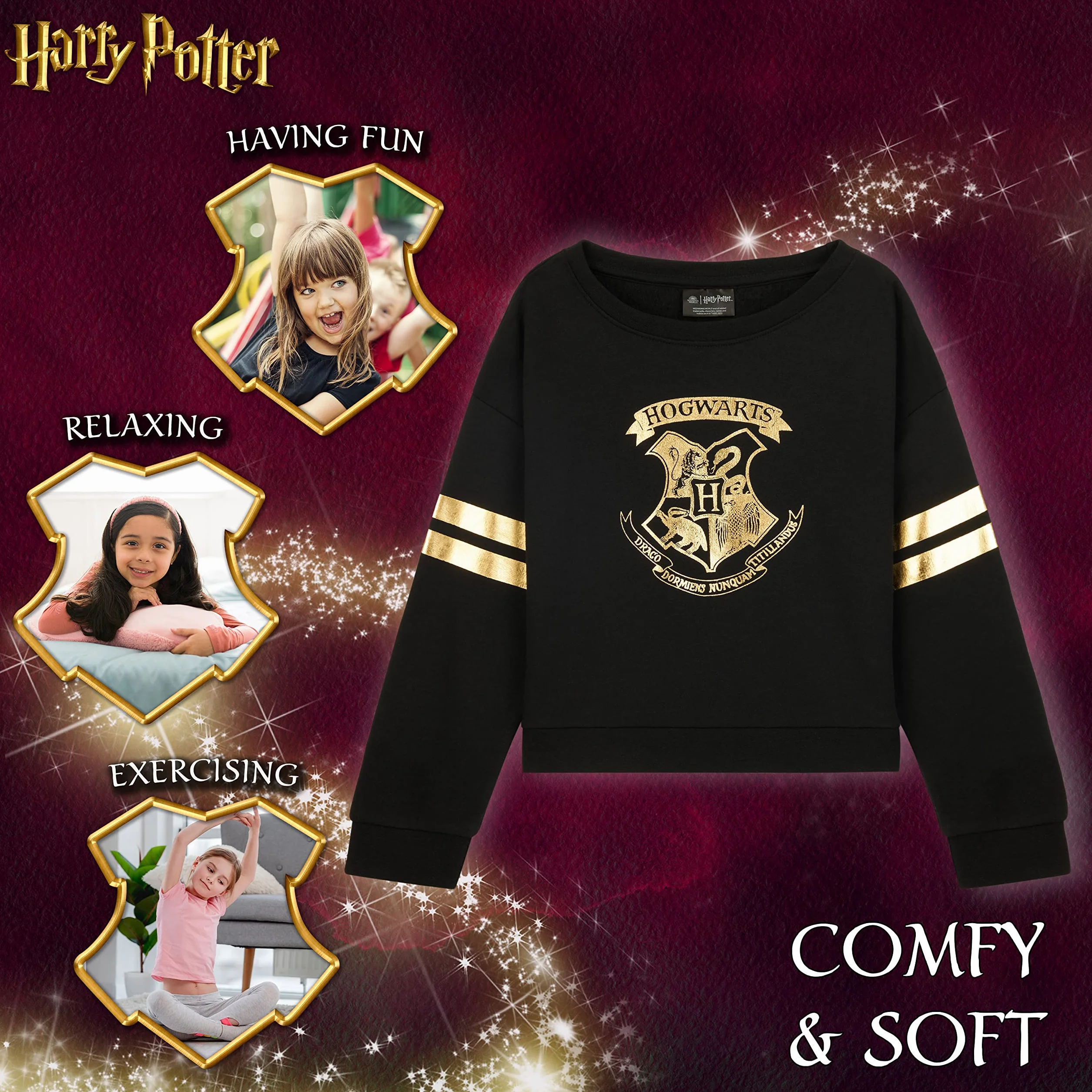 Harry Potter Sweatshirt Doux Confortable Hogwarts Cadeau Fille
