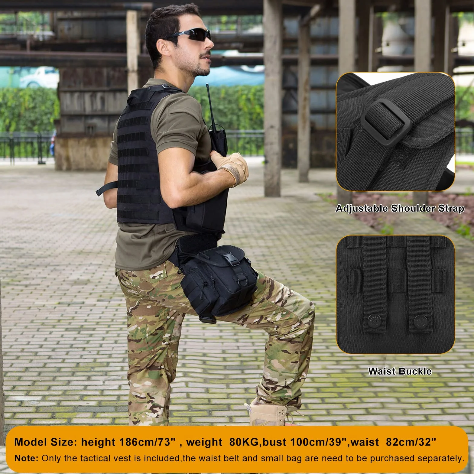 Gilet Tactique Molle Airsoft pour Hommes Femmes Camping Randonnée Chasse