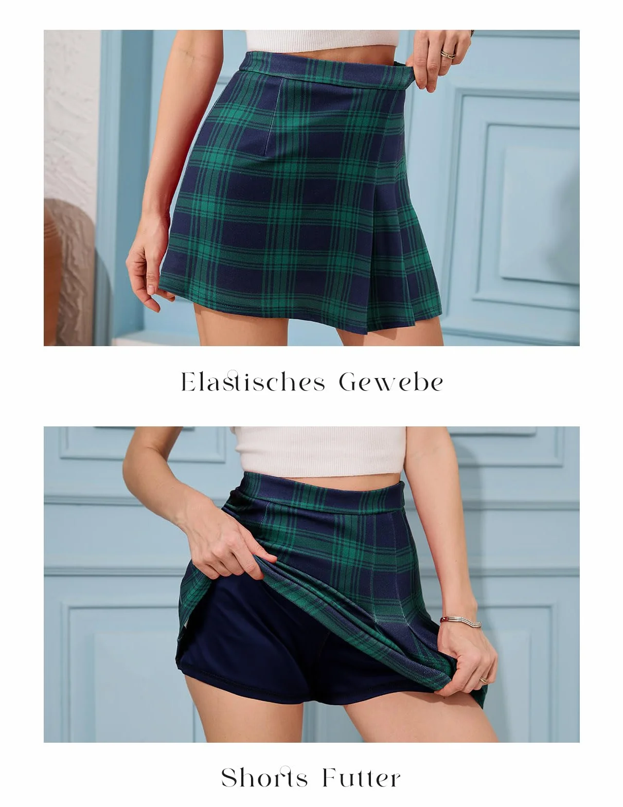 Meetjen Jupe Plissée Femme Taille Haute Élastique 2025 Jupe Trapèze Uniforme Pom-Pom Girl
