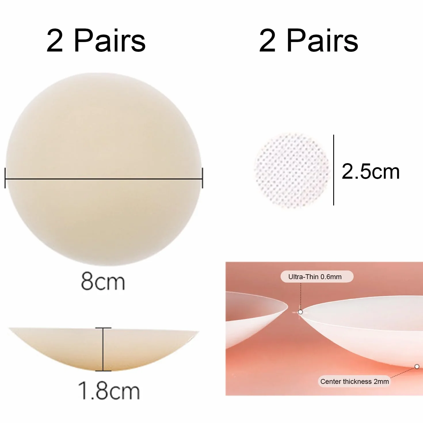 Cache-tétons adhésifs réutilisables en Silicone Doux Nipple Cover 8cm