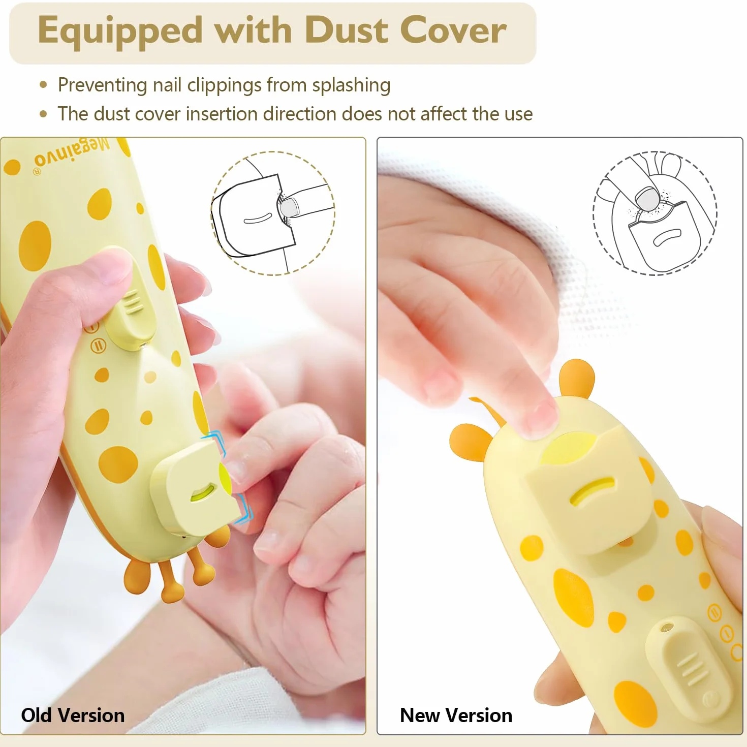 Megainvo Lime à Ongles Bébé Électrique Faible Bruit pour Nouveau-Nés et Enfants Soins des Ongles