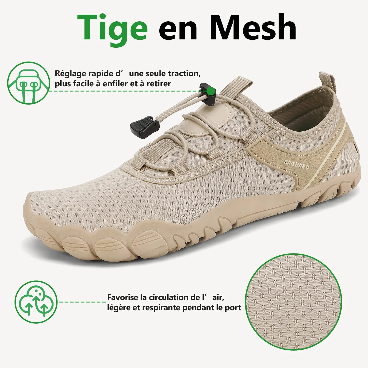 SAGUARO Chaussures Aquatiques Homme Femme Plage Natation Yoga Antidérapantes Séchage Rapide