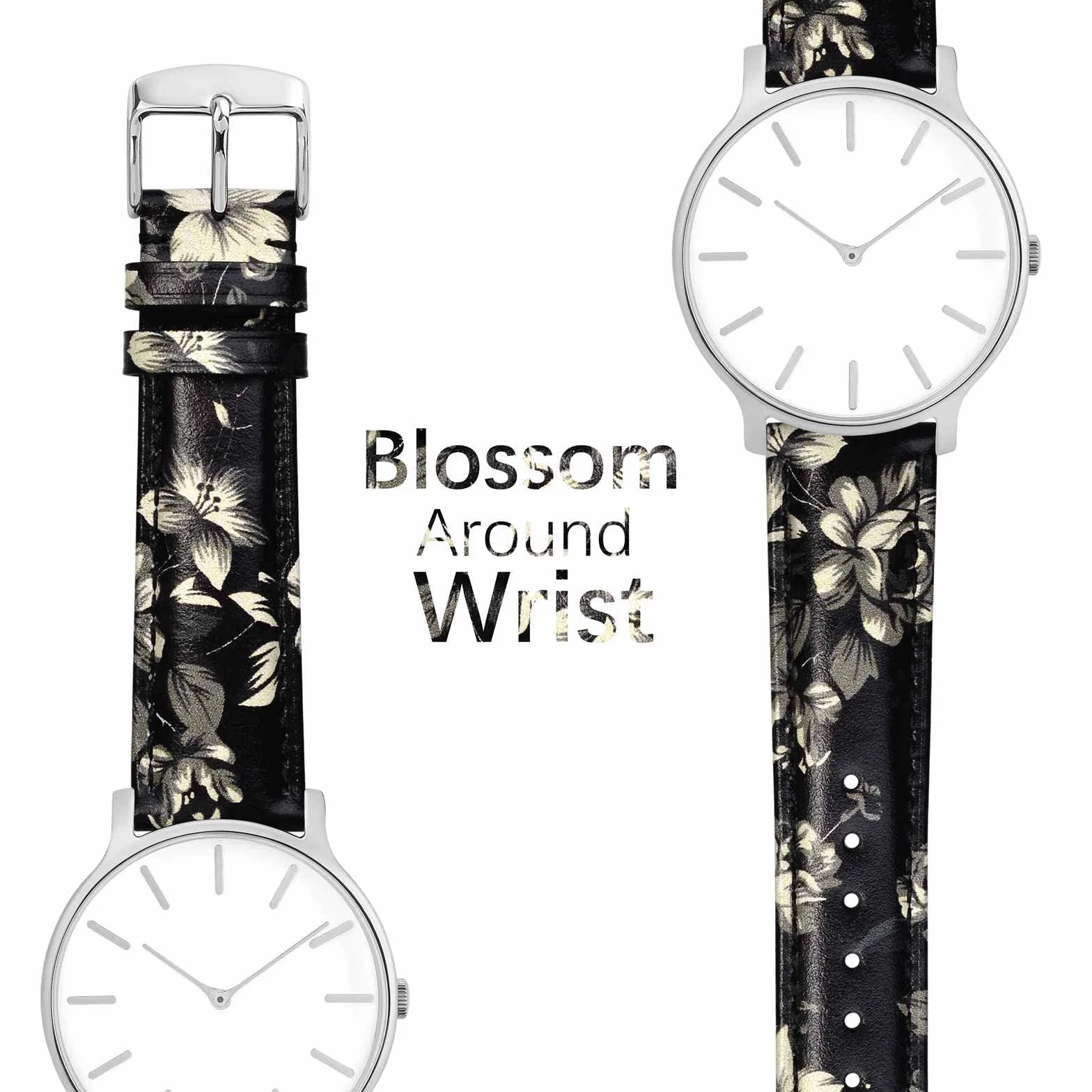 WOCCI Montre Bracelet Cuir Véritable Boucle Acier Inoxydable 18mm 20mm 22mm