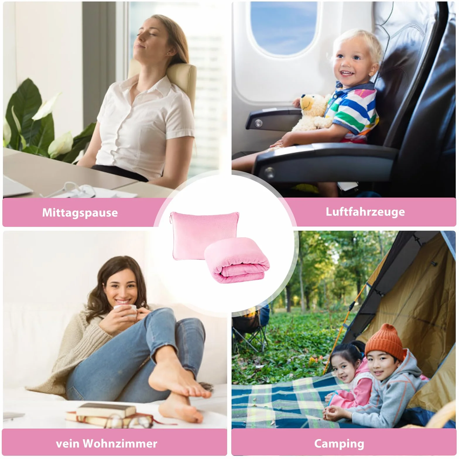 HOSPAOP Couverture de voyage 2 en 1 portable avion 127x152cm avec masque sommeil et bouchons oreilles