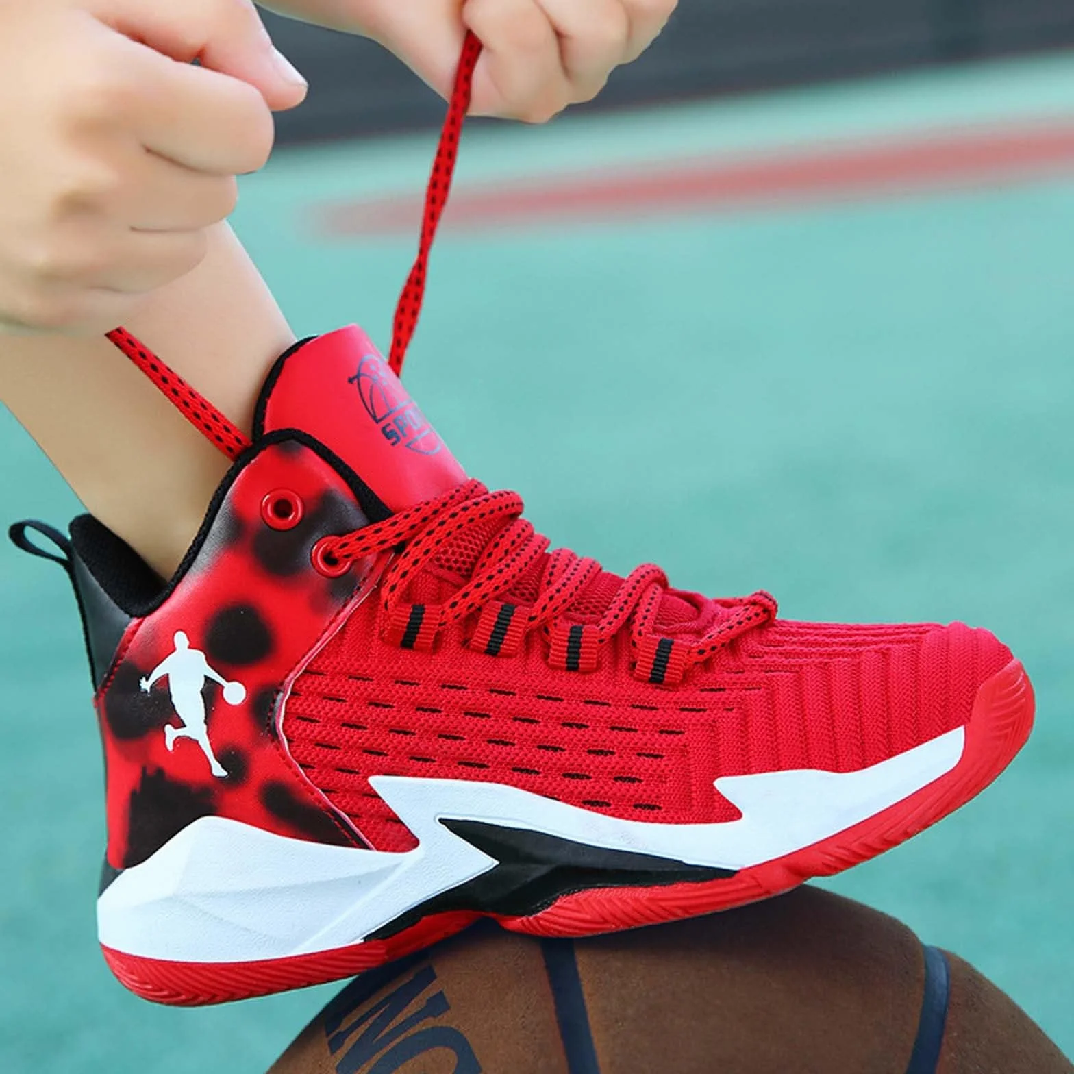 Enfant Chaussure Basketball Garçon Sneakers Baskets Automne Hiver Graffiti Mode Basket-Bal Chaussures Sport Mixte Jeunes
