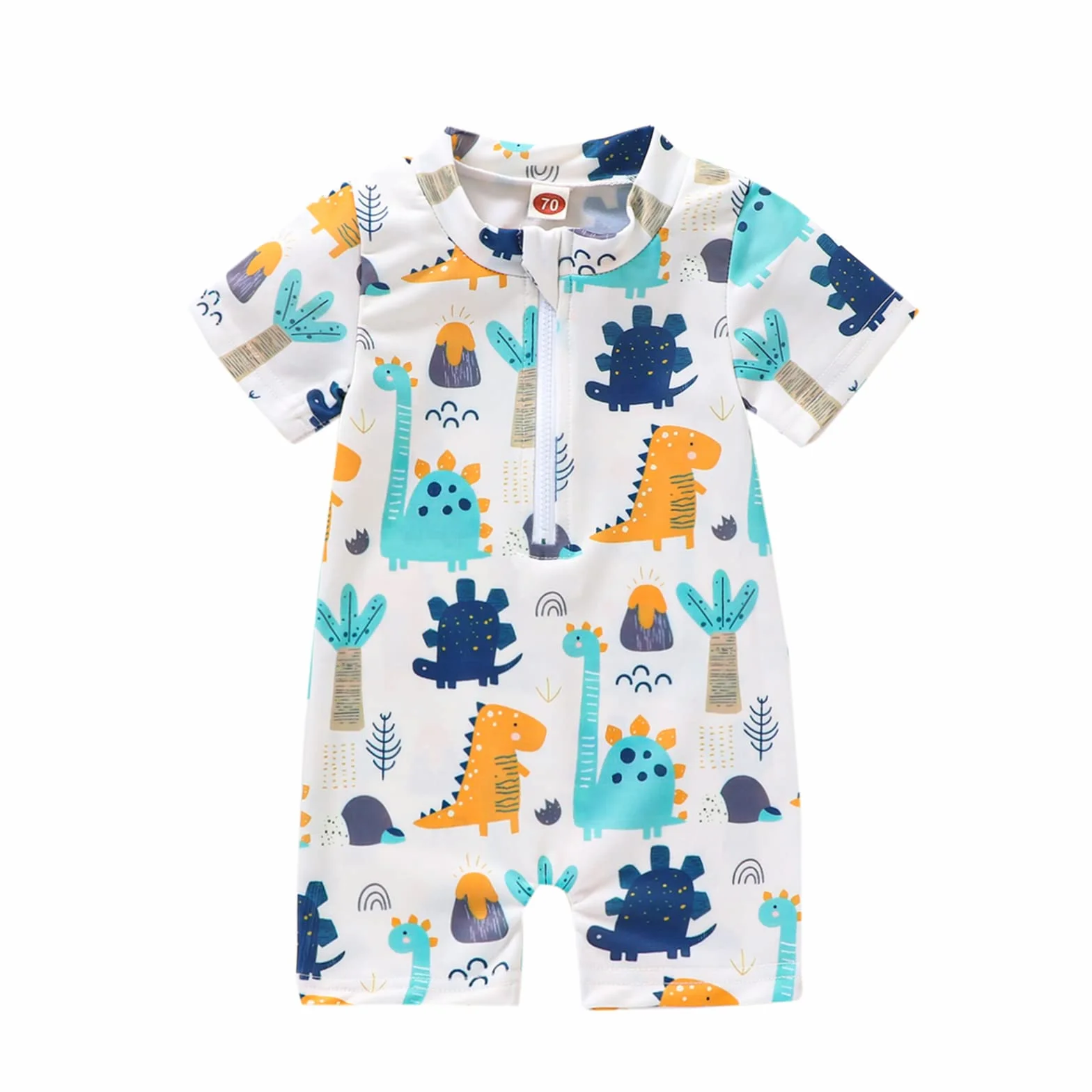 Carolilly Maillot de Bain Enfant Bébé Garçon Une Pièce Anti-UV Imprimé Requins Dinosaures 0-5 Ans