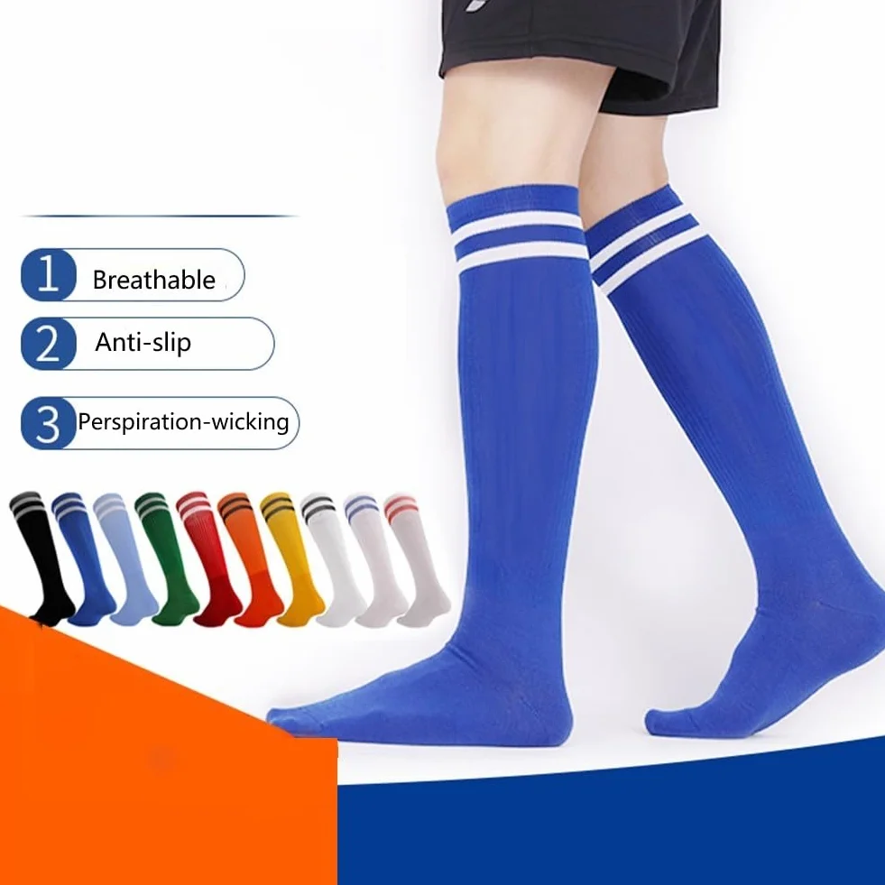Chaussettes Foot Enfant Hautes Antidérapantes Garçons Filles Football Rugby Basket-ball 4 Paires