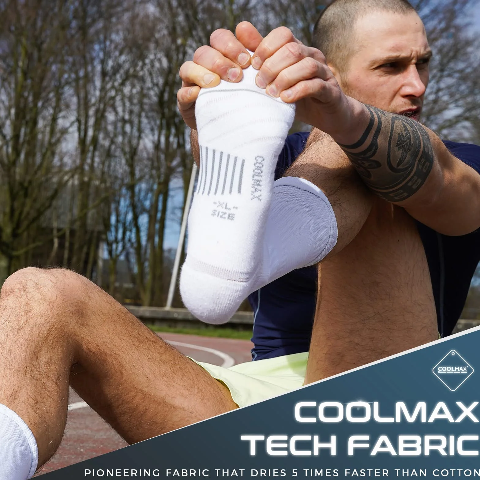 Chaussettes Compression Running Homme Coolmax Anti-Ampoules 3 Paires Taille 35-51