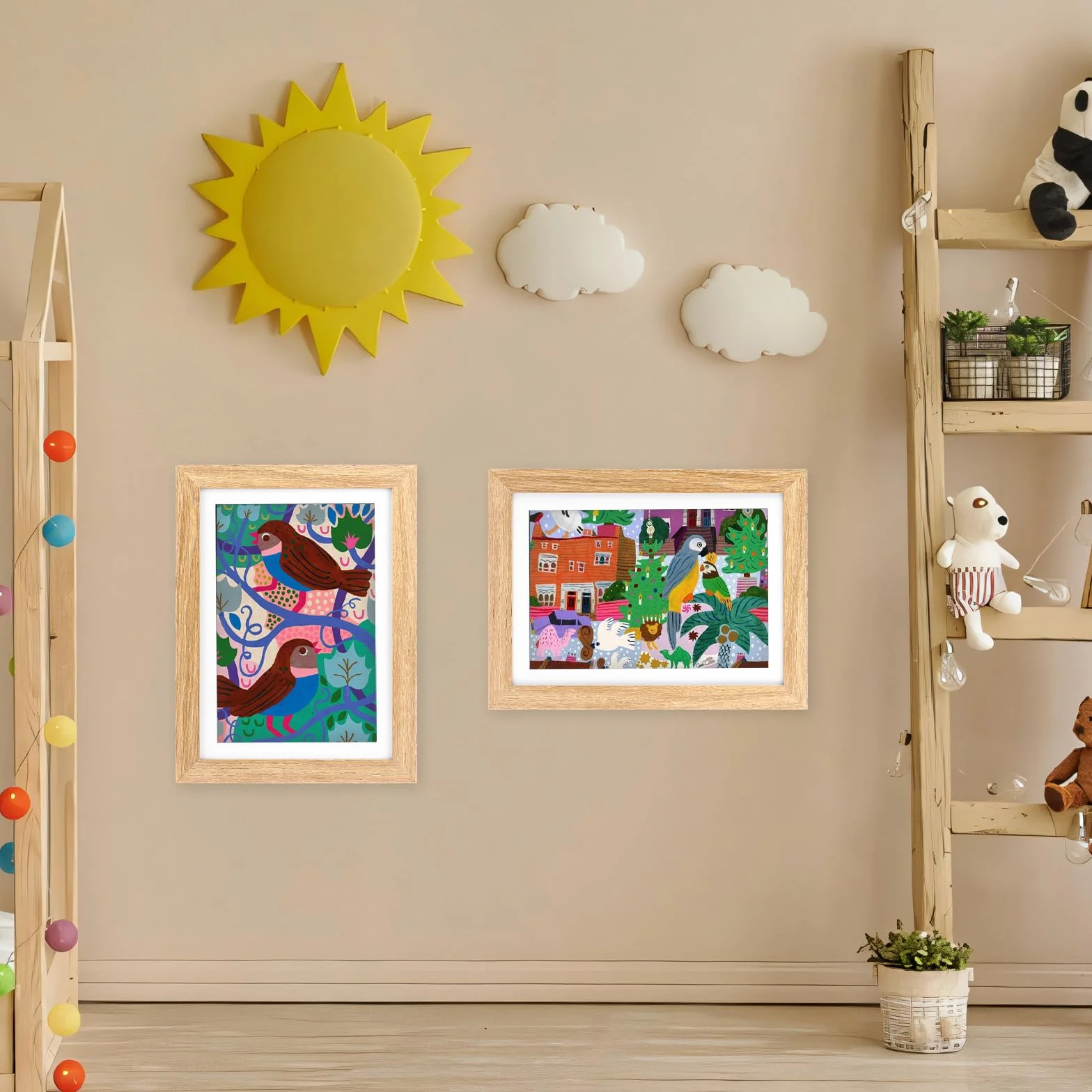 Cadre Dessin Enfant A4 Pliable Bois 3 Pièce