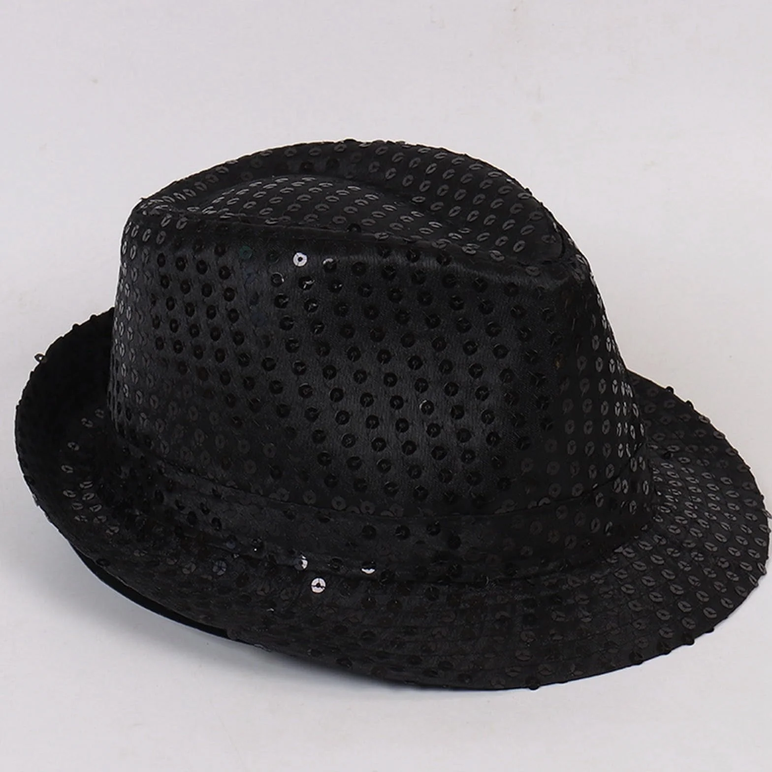 Chapeau de Performance Universel pour Enfants, Tendance, Chapeau Jazz à Paillettes Couleur Unie