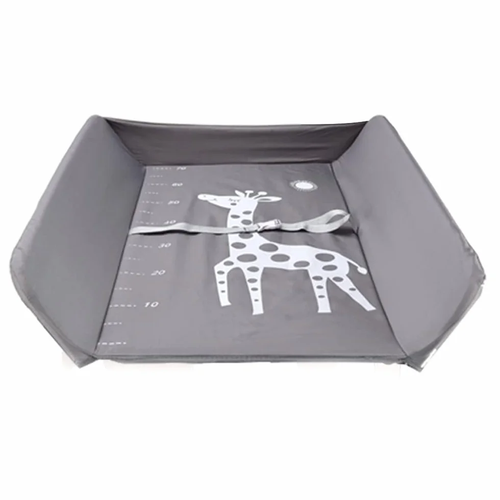 Table à langer pliable 80x63x96 cm avec motif girafe, ceinture de sécurité et rangements