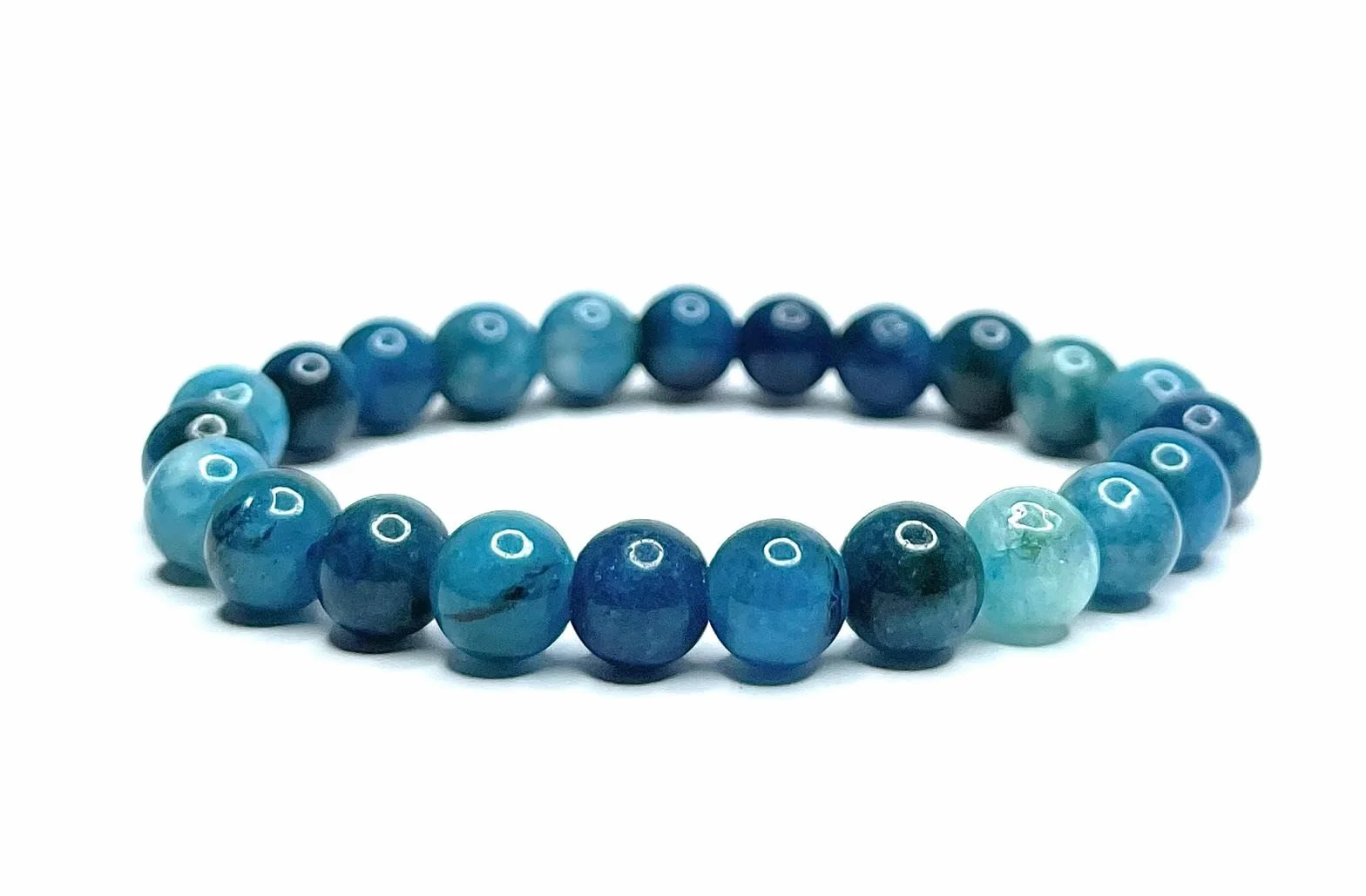 Bracelet en Apatite bleue Pierres Naturelles Perles 8mm Pierres Fines et Précieuses Unisexe Bijoux Minéraux