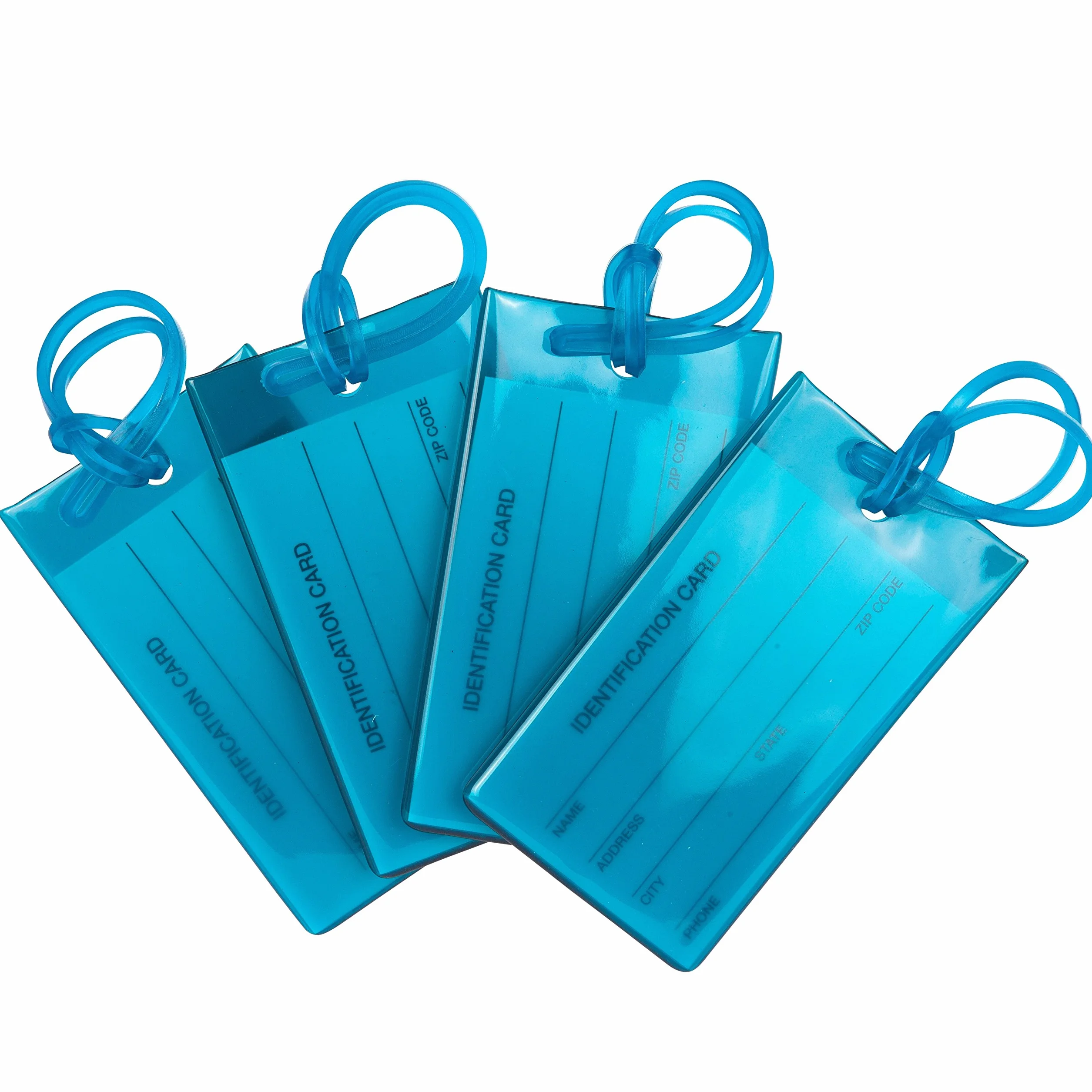 Étiquettes de Bagages Lot de 4 Flexibles Couleurs Vives Bleues pour Valises Sacs à Dos Voyage
