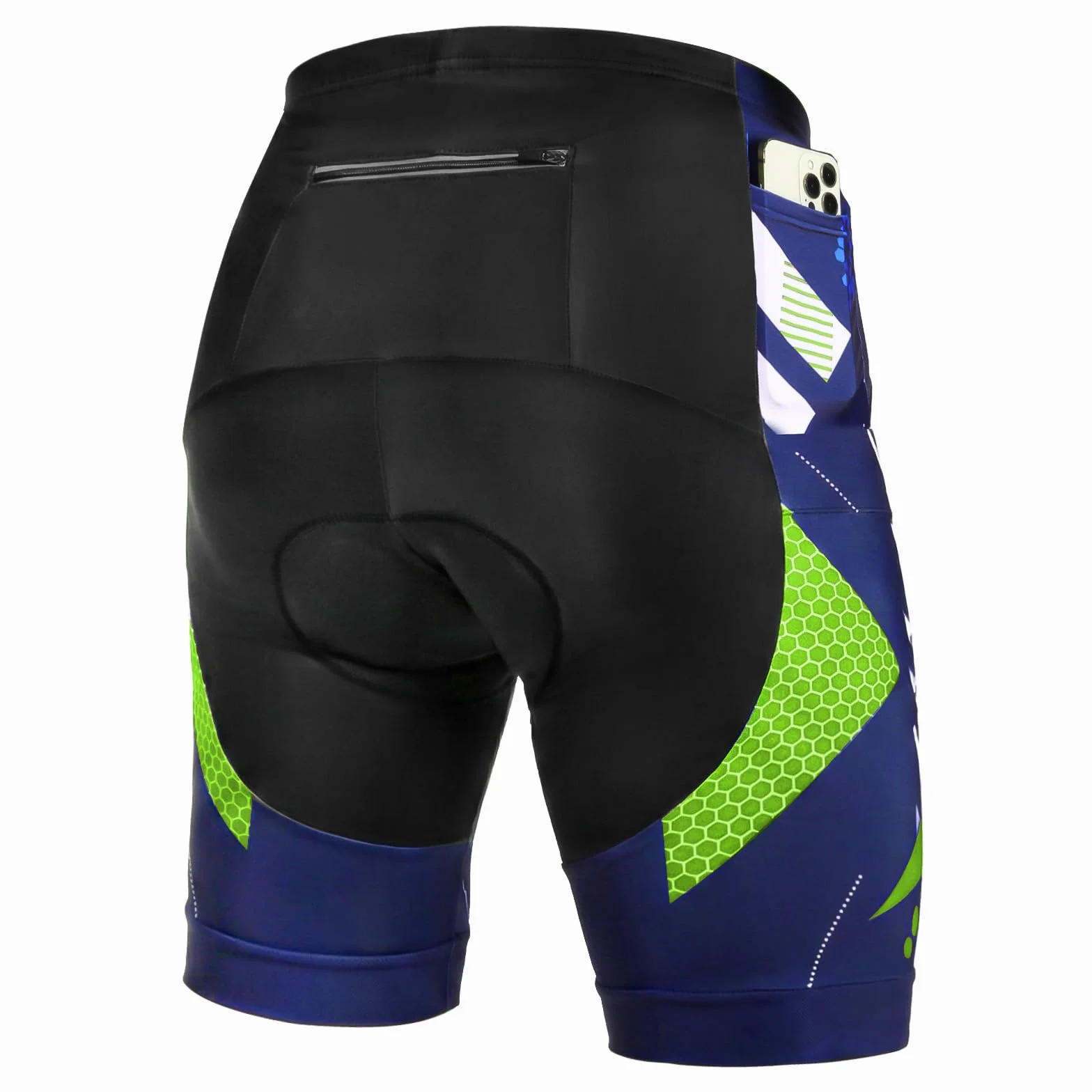 Cuissard Velo Cycliste Homme Coussin 5D Rembourré Short VTT Anti-Glissante Respirant Séchage Rapide Poche