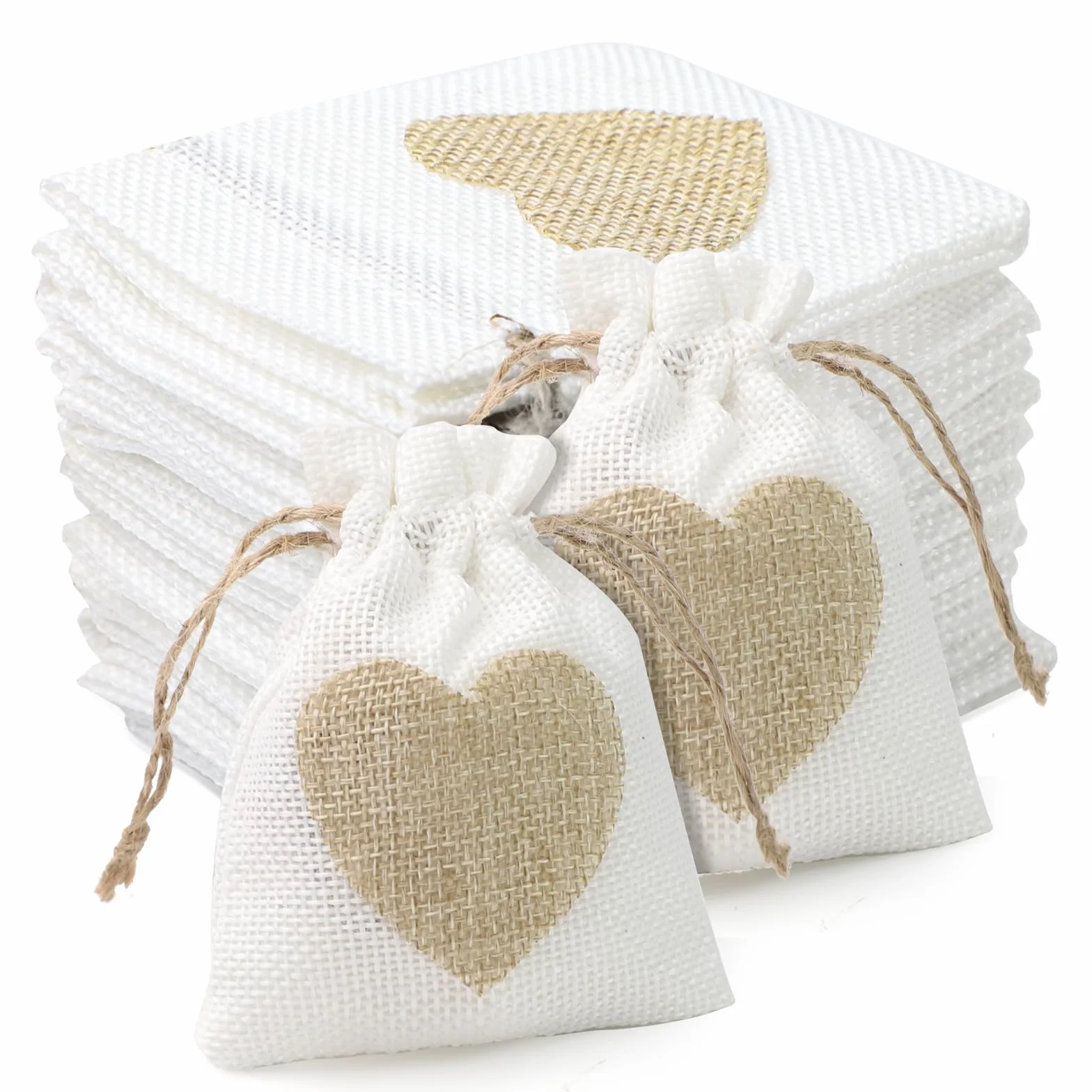 Pochette Cadeau Tissu Réutilisable 30 Pièces 8x10cm Pochon Bijoux Sac Jute