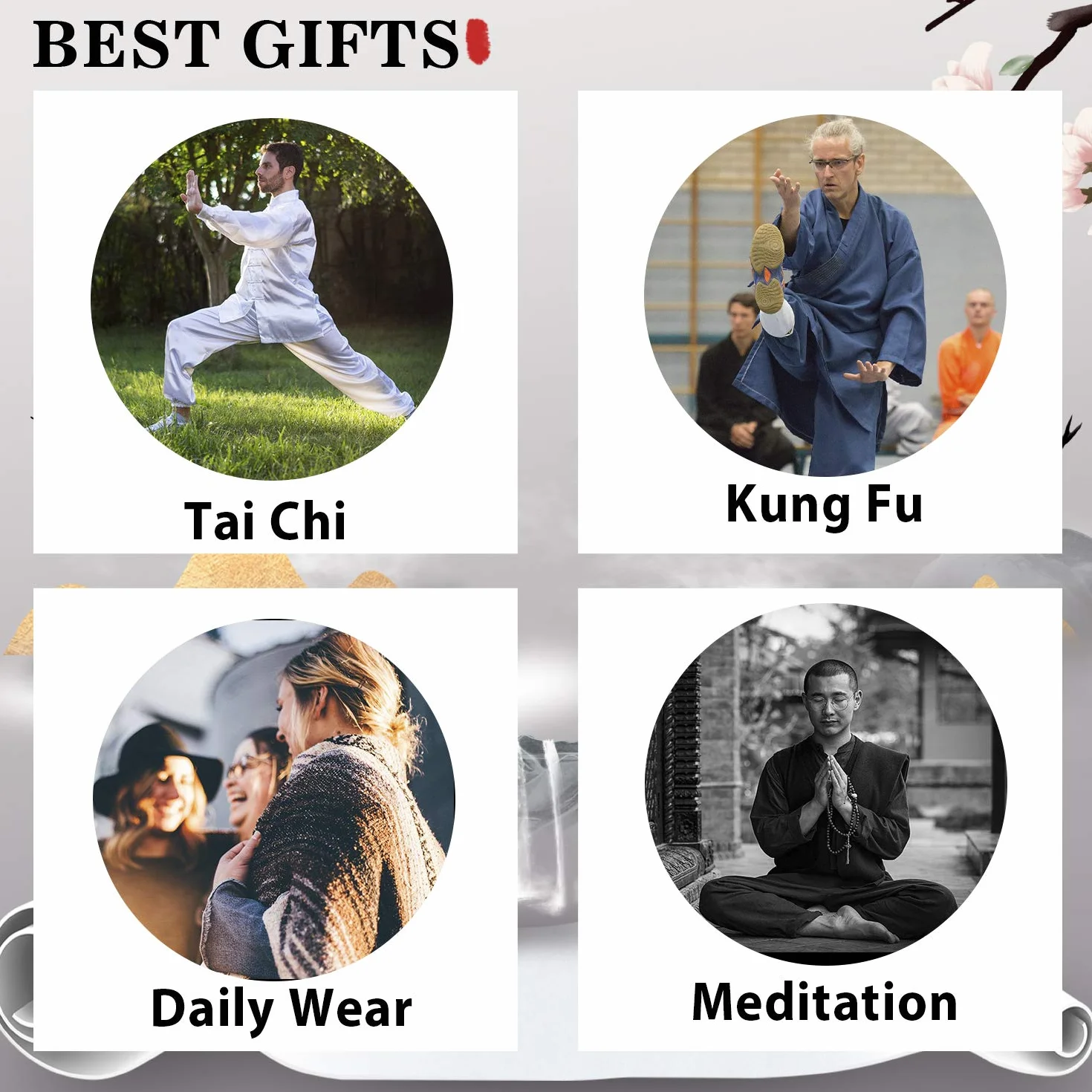 Costume Arts Martiaux Kung Fu Tai Chi Vêtements Unisexe Coupe Décontractée