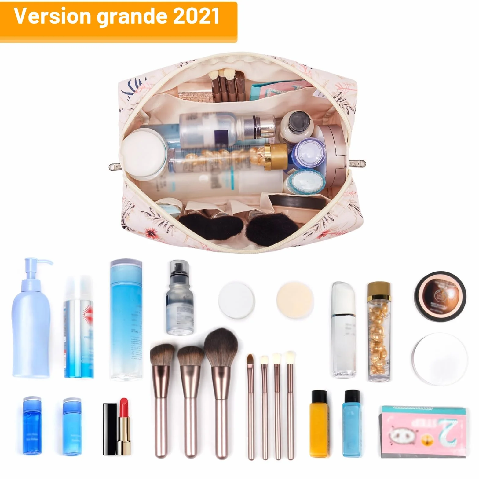 Narwey Trousse de Toilette de Voyage Grande Organisateur Maquillage Femmes