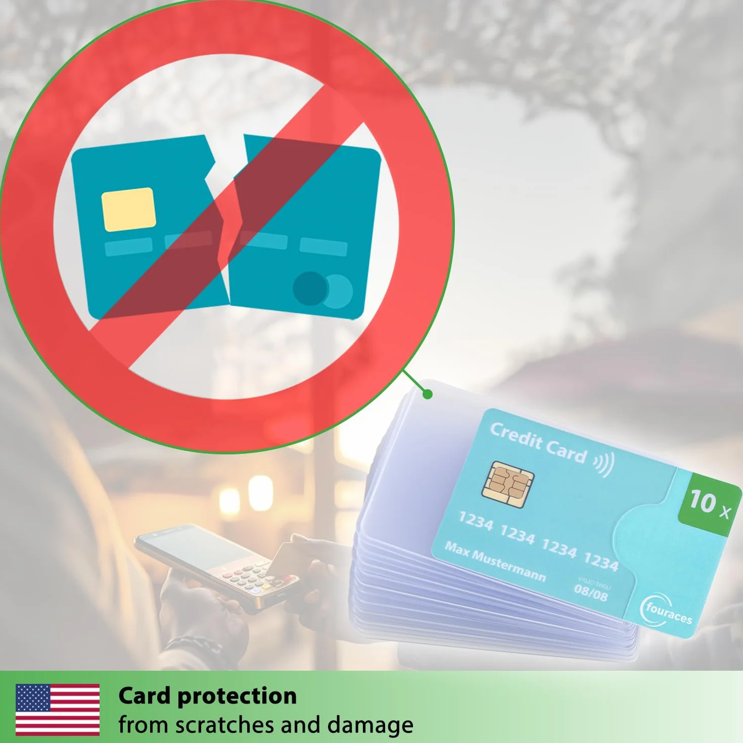 fouraces Protege Carte bancaire 10 pièces Transparent étui Rigide pour Carte navigo, Carte Bleu