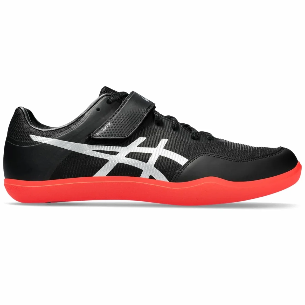 Asics Throw Pro 3 Chaussures d'athlétisme Noir/Argent Pur