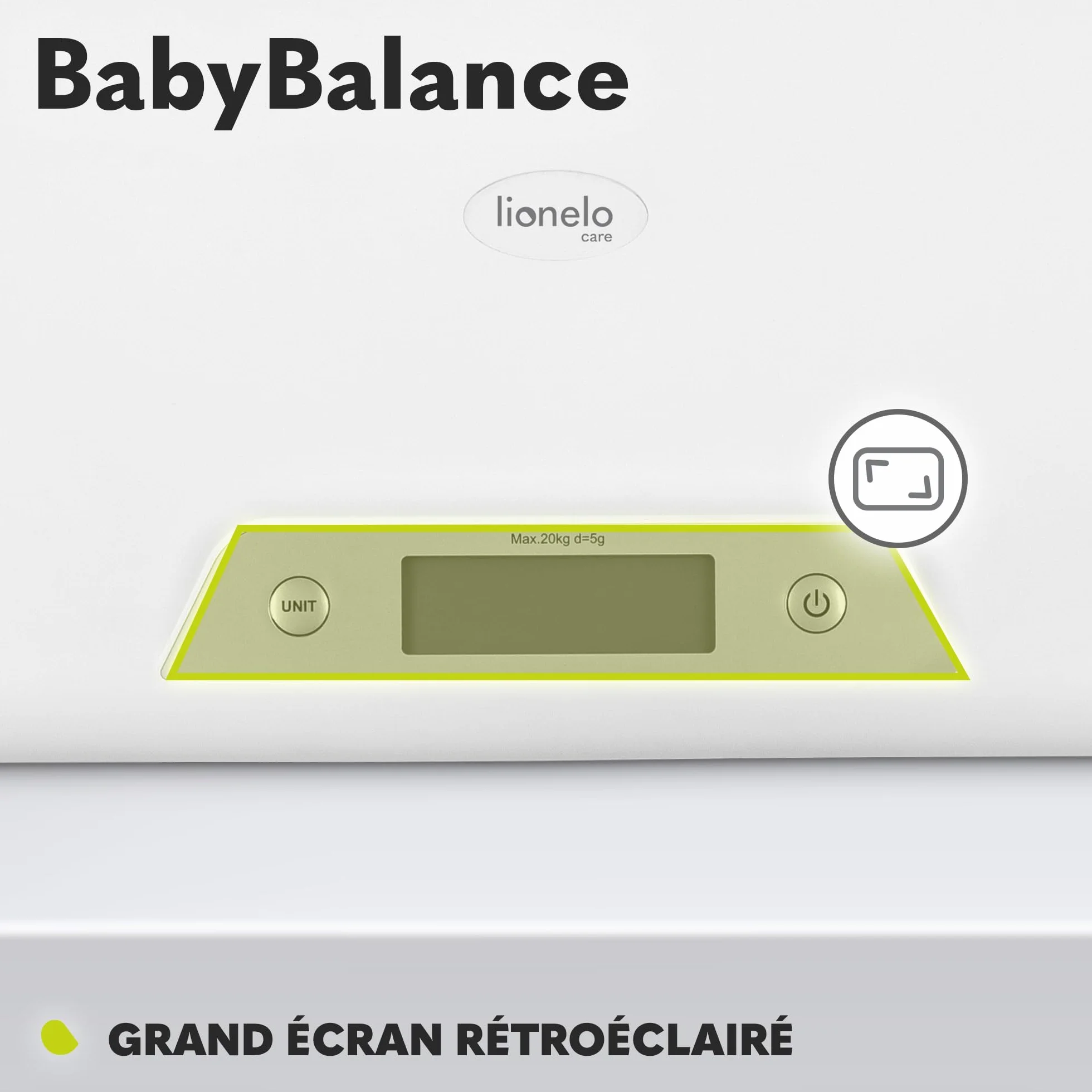 LIONELO BABYBALANCE Pèse-bébé électronique 20 kg grand écran tare mémoire pesée précise 5 g
