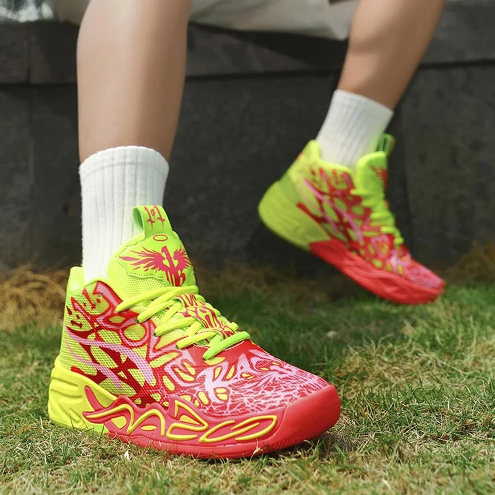 Chaussure de Basketball Homme Montantes Baskets Sport Semelle Caoutchouc Antidérapantes Légères Respirantes