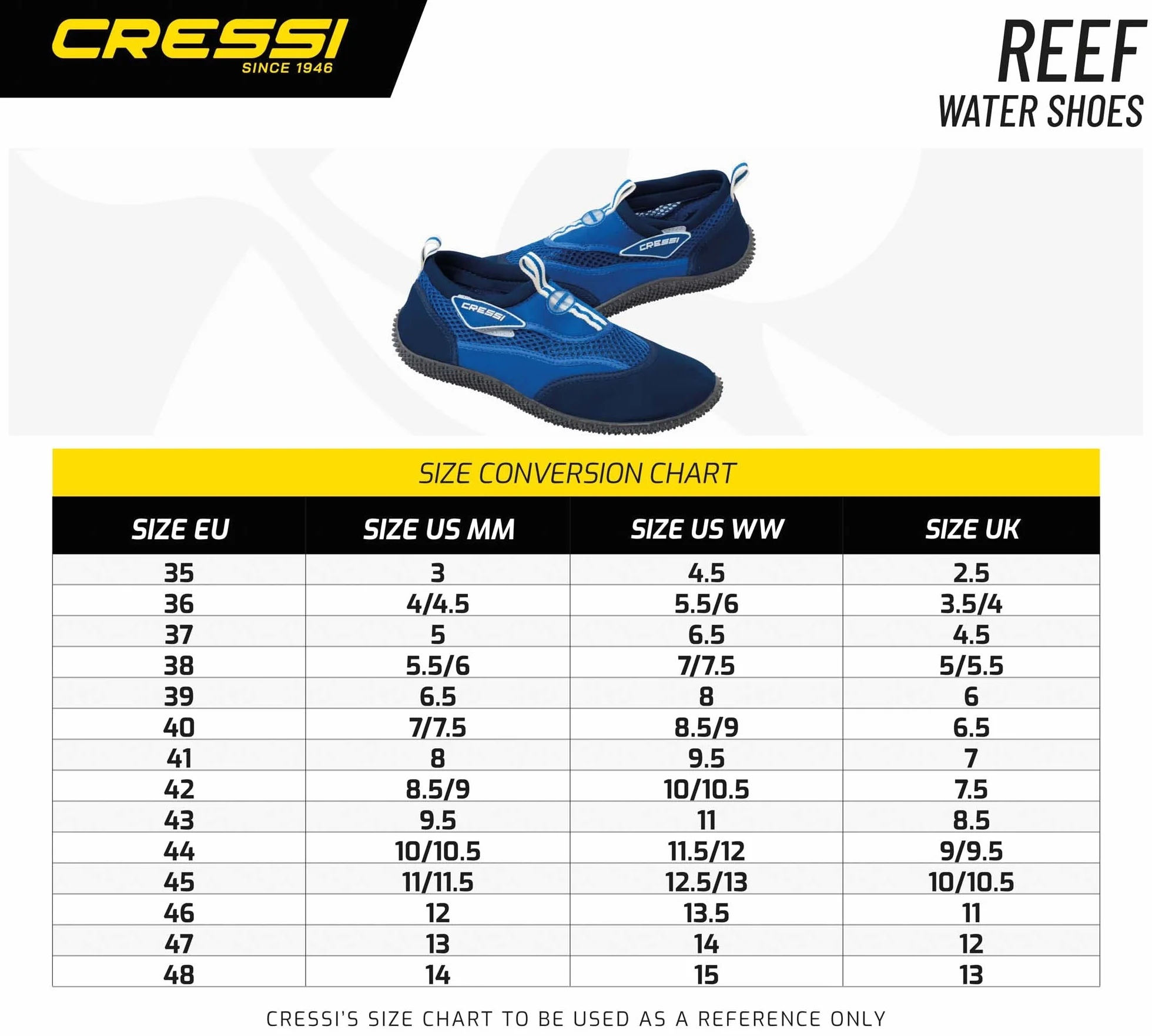 Cressi Reef Chaussures de Plage Polyvalentes pour la Mer et Activités Nautiques