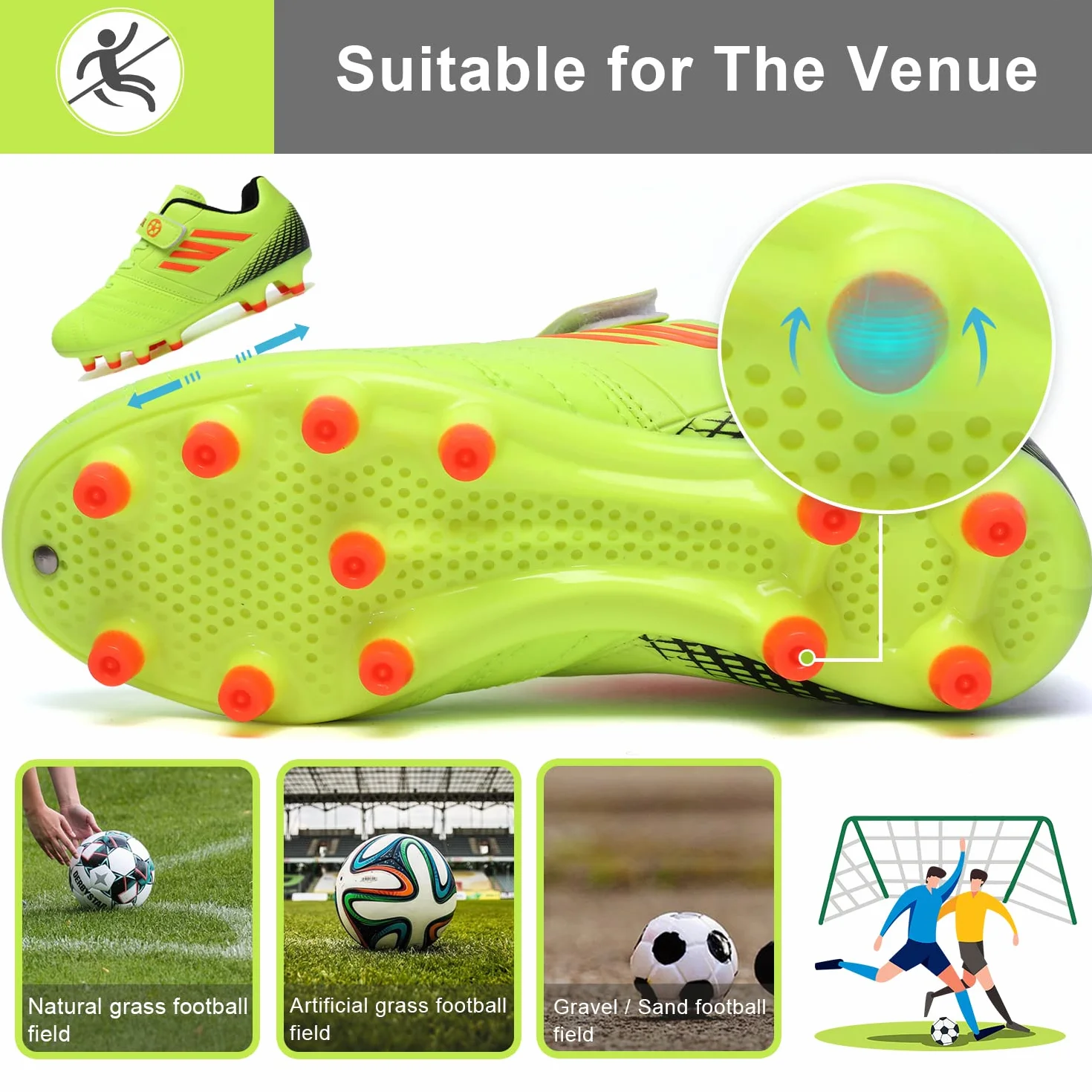 Chaussures de Football Enfant Compétition Entraînement Respirant Plein Air