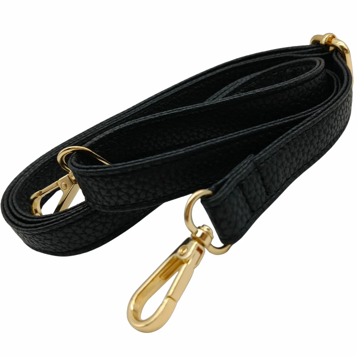 Bandoulière Rechange Réglable en Cuir pour Sac à Main Femme, 80-125cm, Sangle de Remplacement avec Boucle Dorée, 1.9cm, Noir