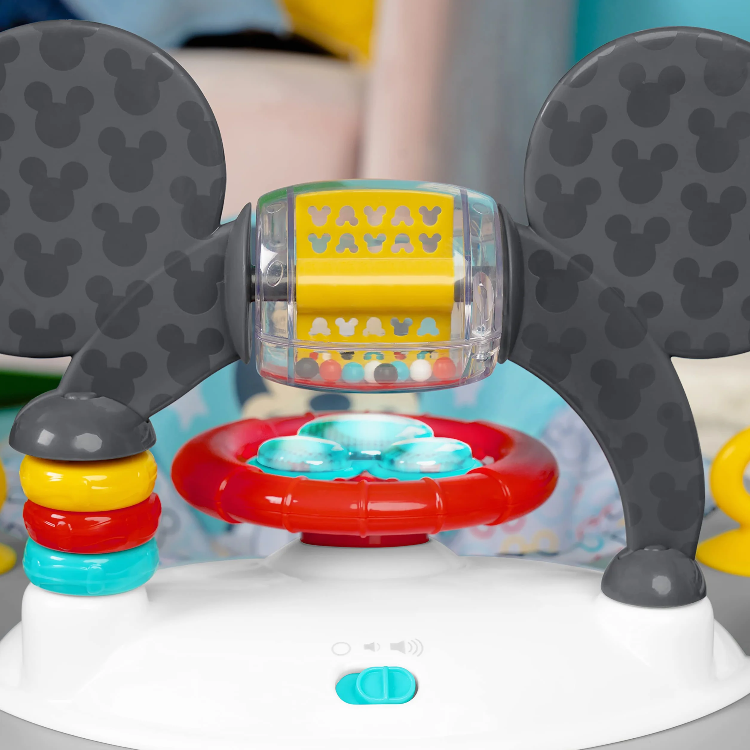 Bright Starts Disney Baby Trotteur Mickey Original Bestie 2 en 1 Centre d'activités avec lumières et musique, hauteur réglable