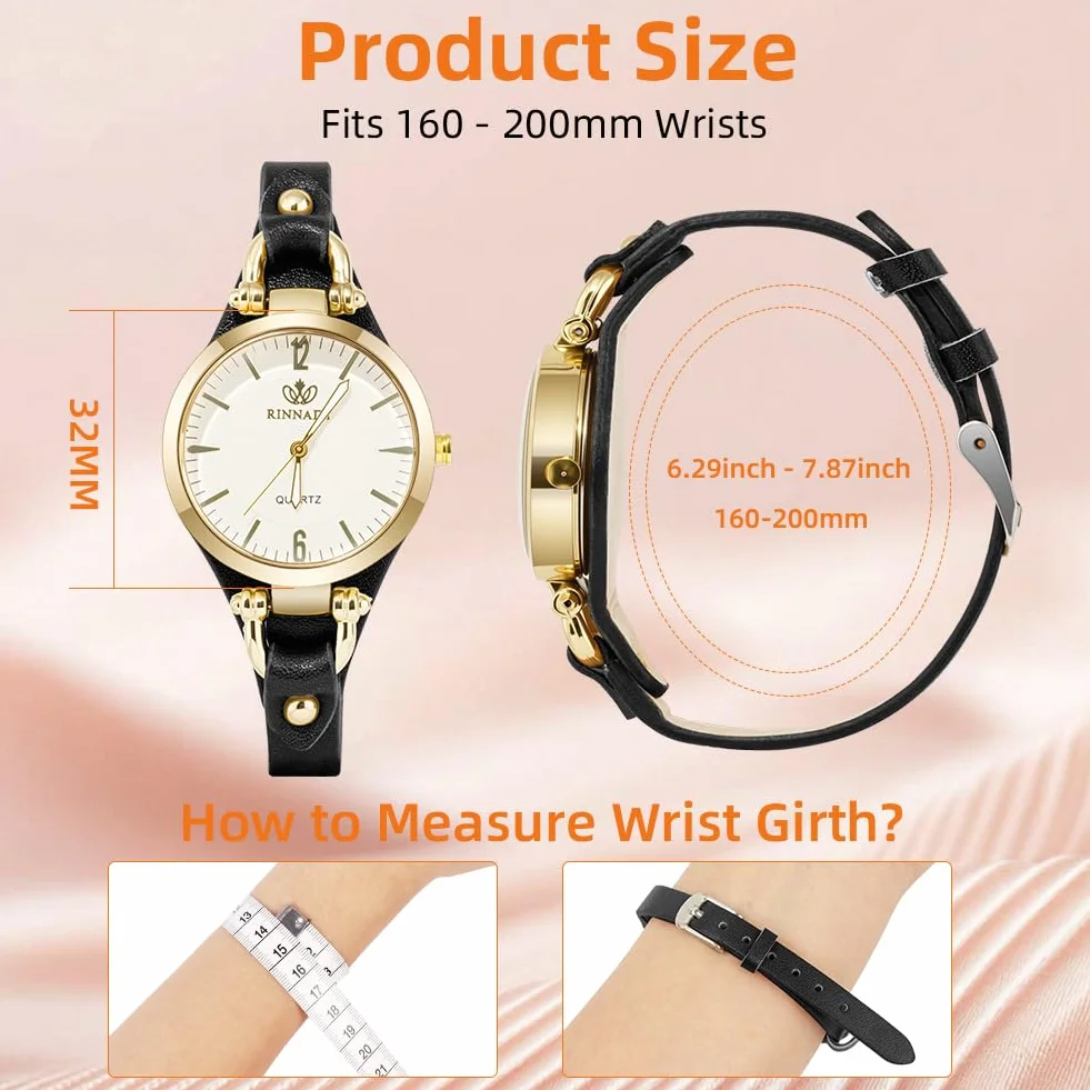 OFFCUP Montre Femme Cuir Diamant Quartz Analogique Cadran Chiffres Arabes