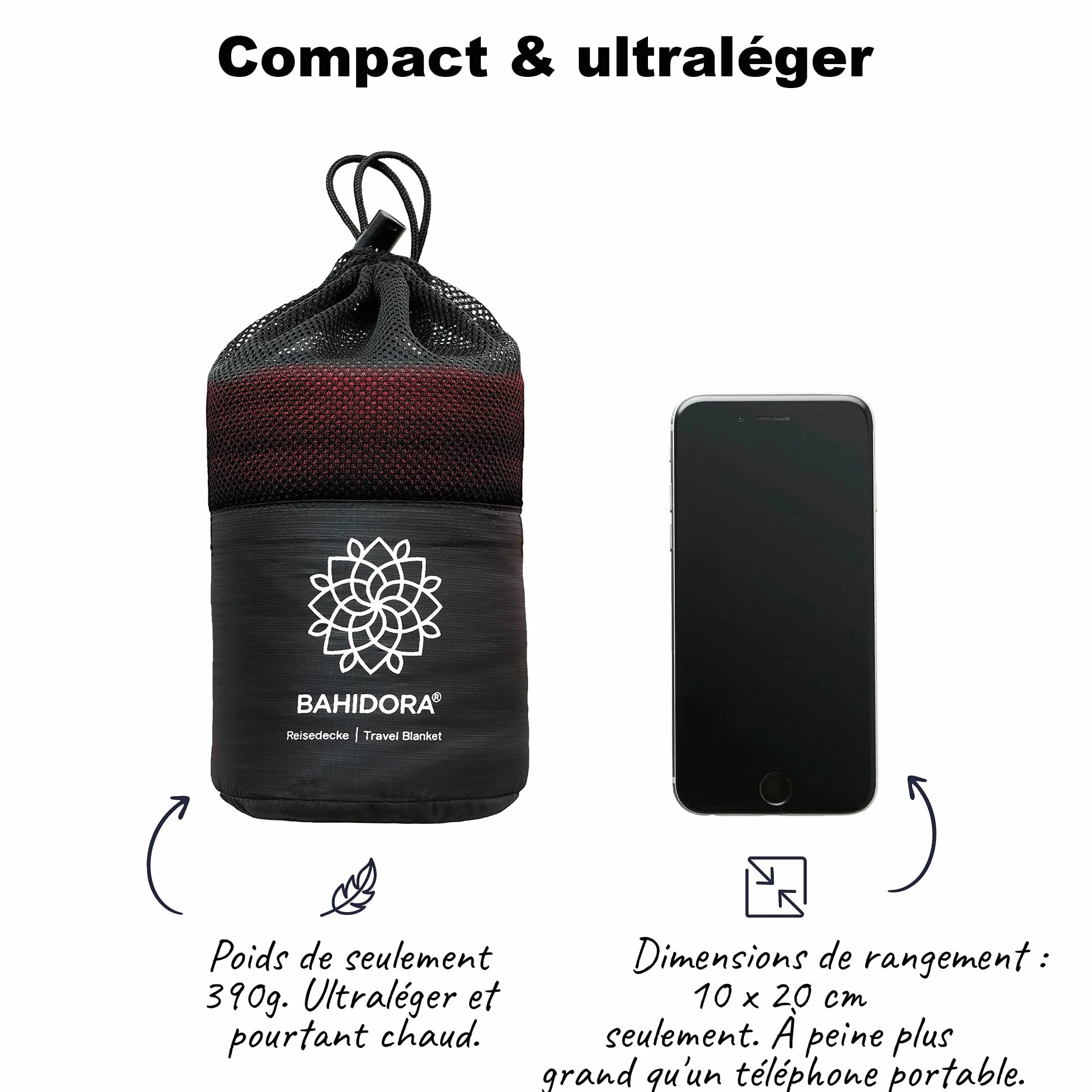 Couverture de Voyage Ultralégère Chaude 200x150cm Coolmax Camping Outdoor