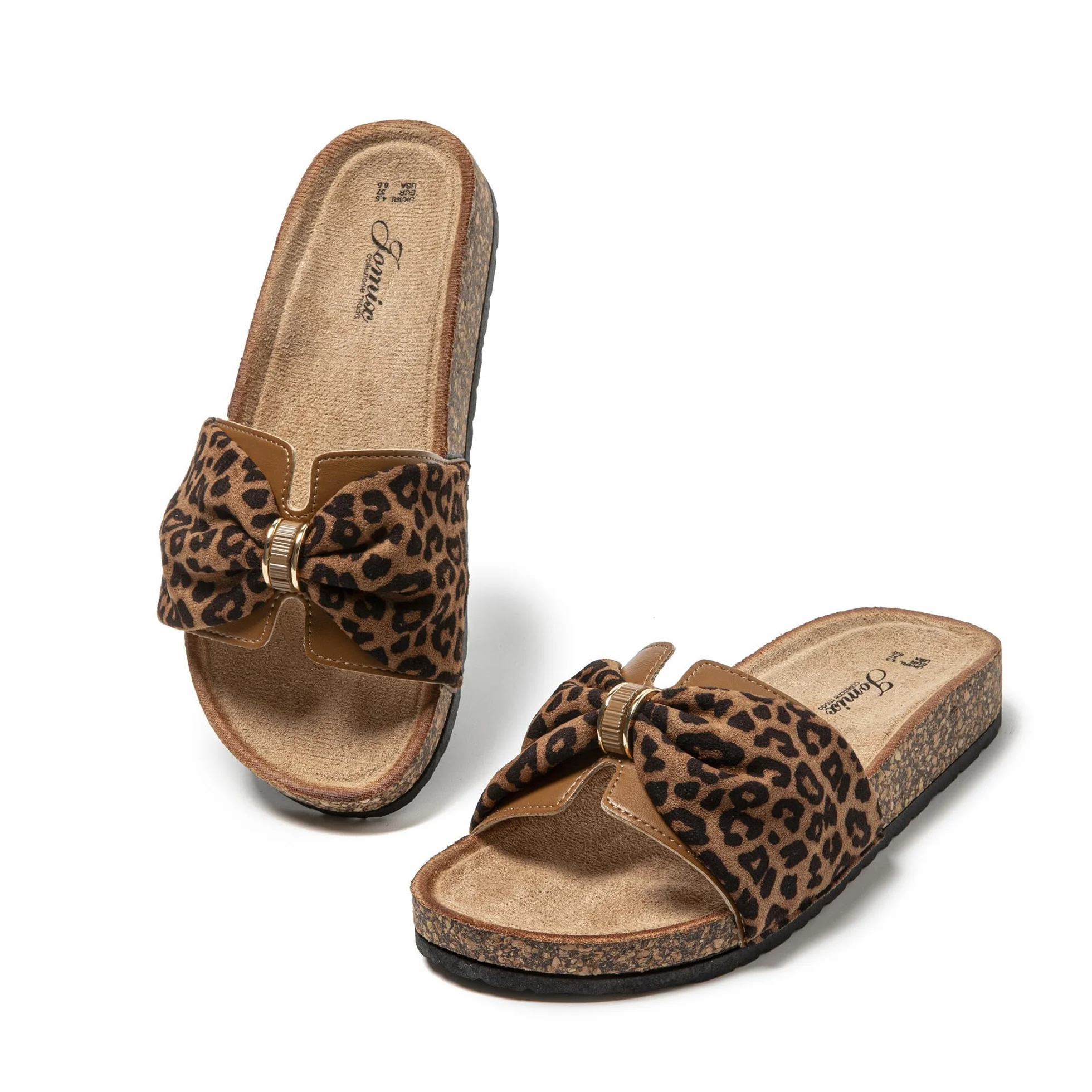JOMIX Mules Femme Nœud Claquettes Imprimé Fleurs Sandales Plat été Piscine Plage