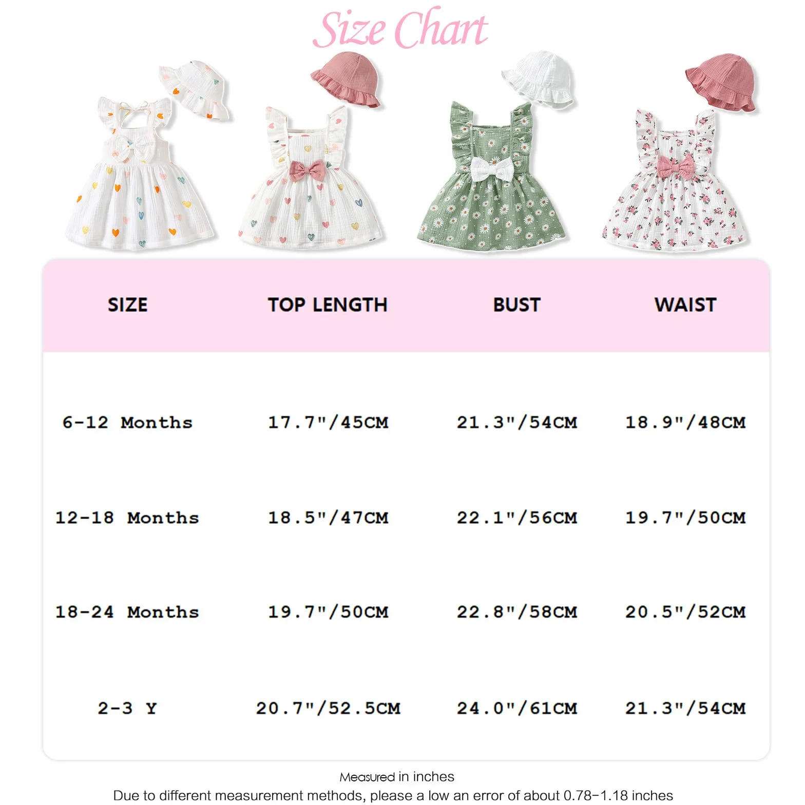 Robe en Coton et Lin pour Petites Filles Imprimée Cœurs Fleurs Manches à Volants Tenue Printemps Été